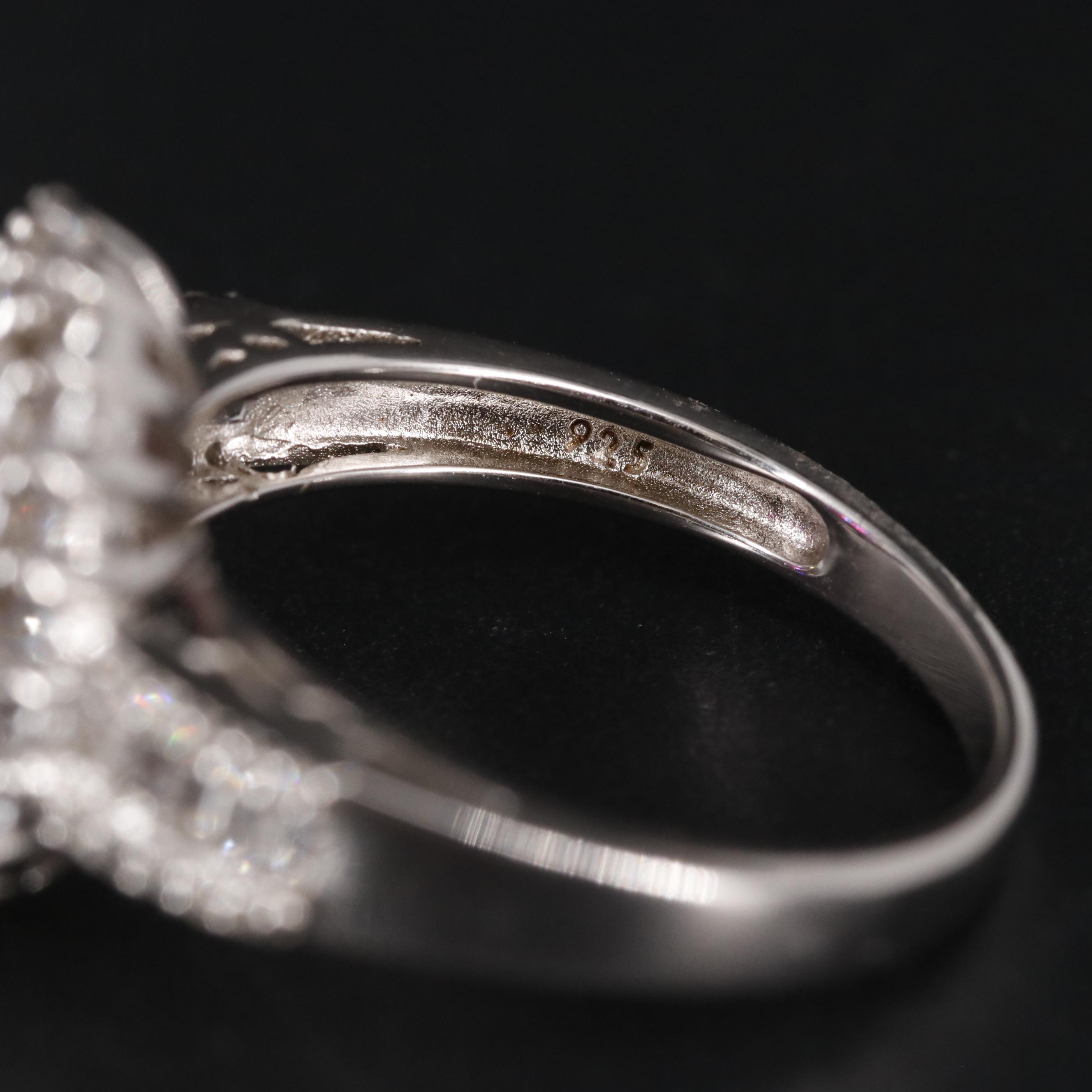 Sterling Ruby and Sapphire Halo Ring