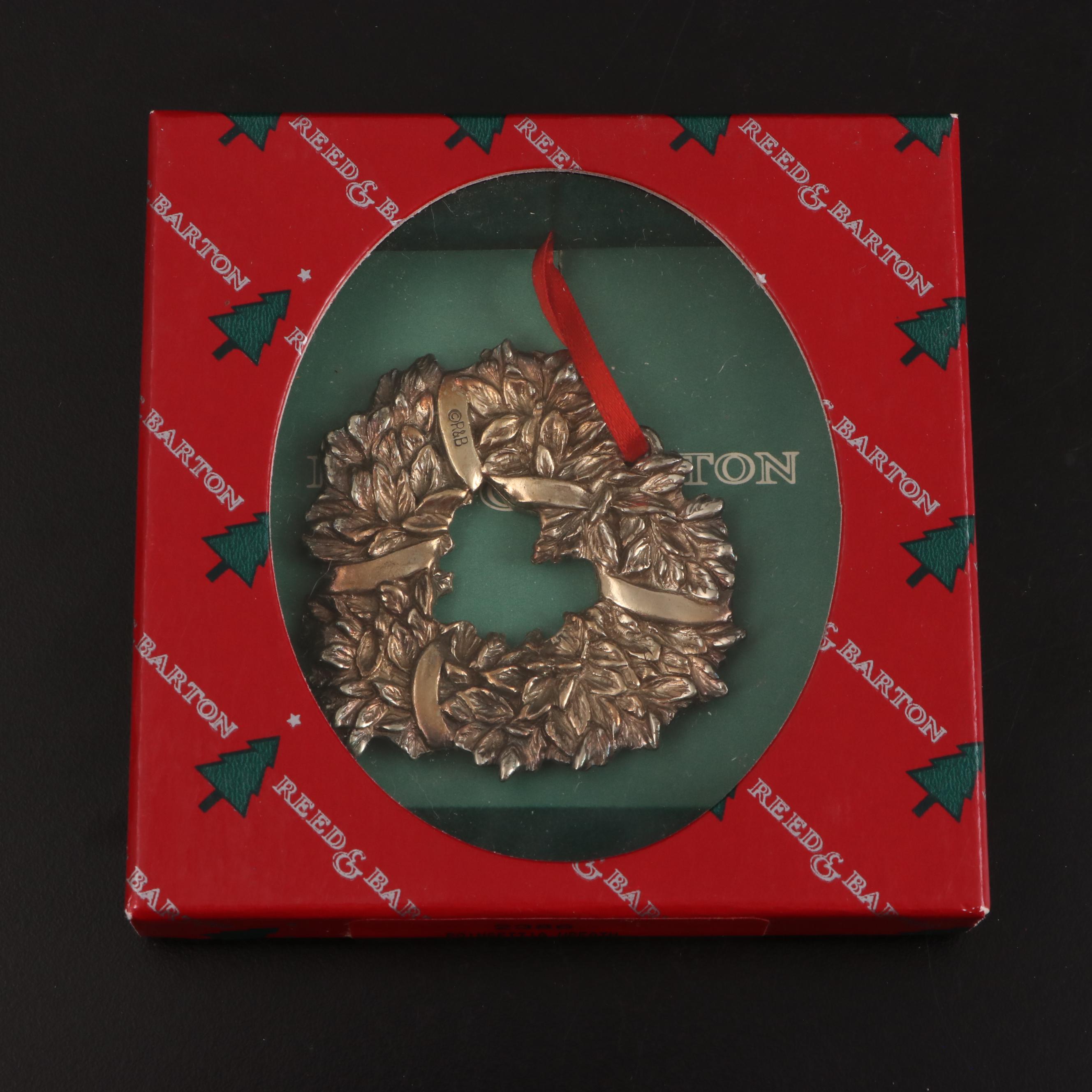 Reed & Barton Silver Plate and Ceramic Christmas Ornaments