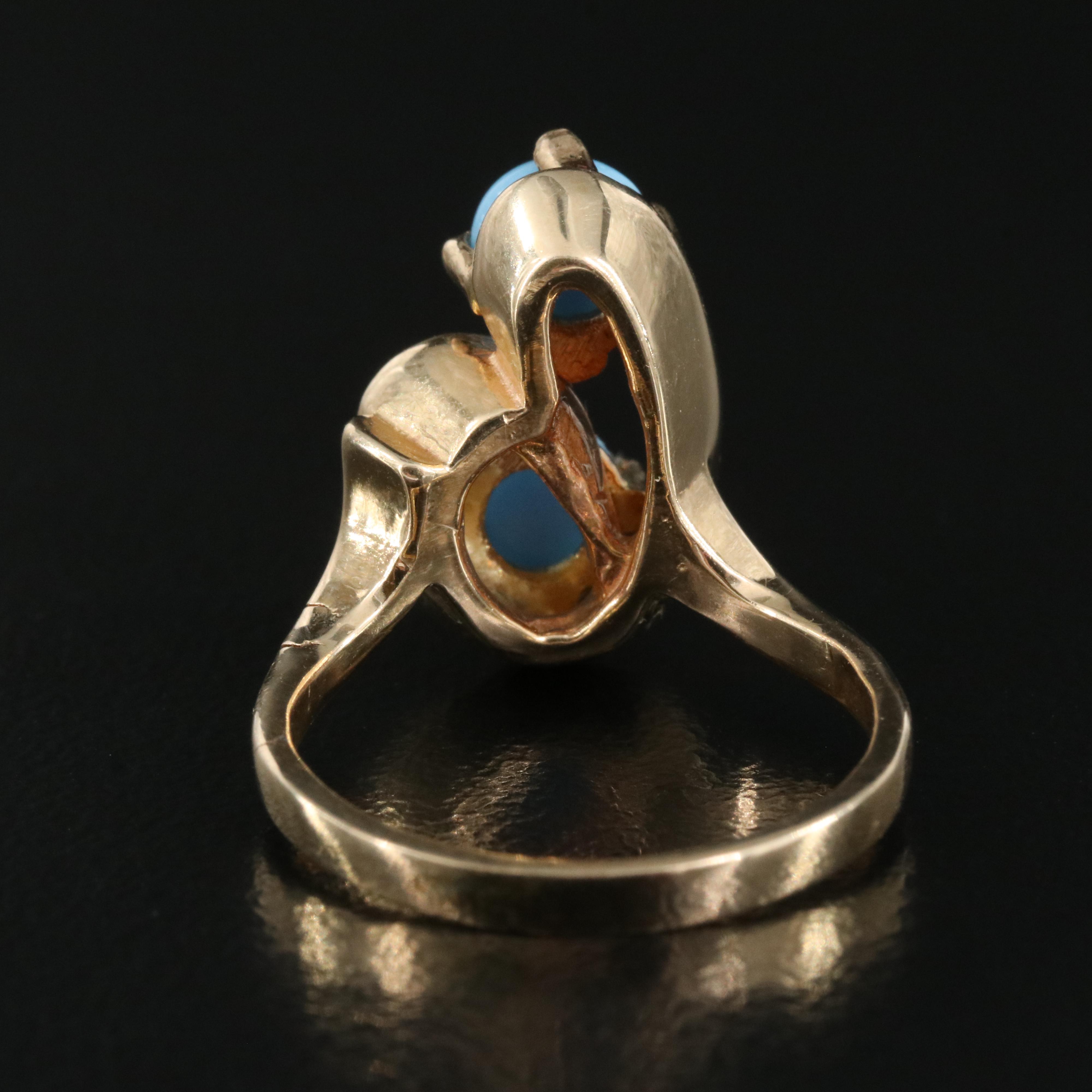 14K Imitation Turquoise Ring