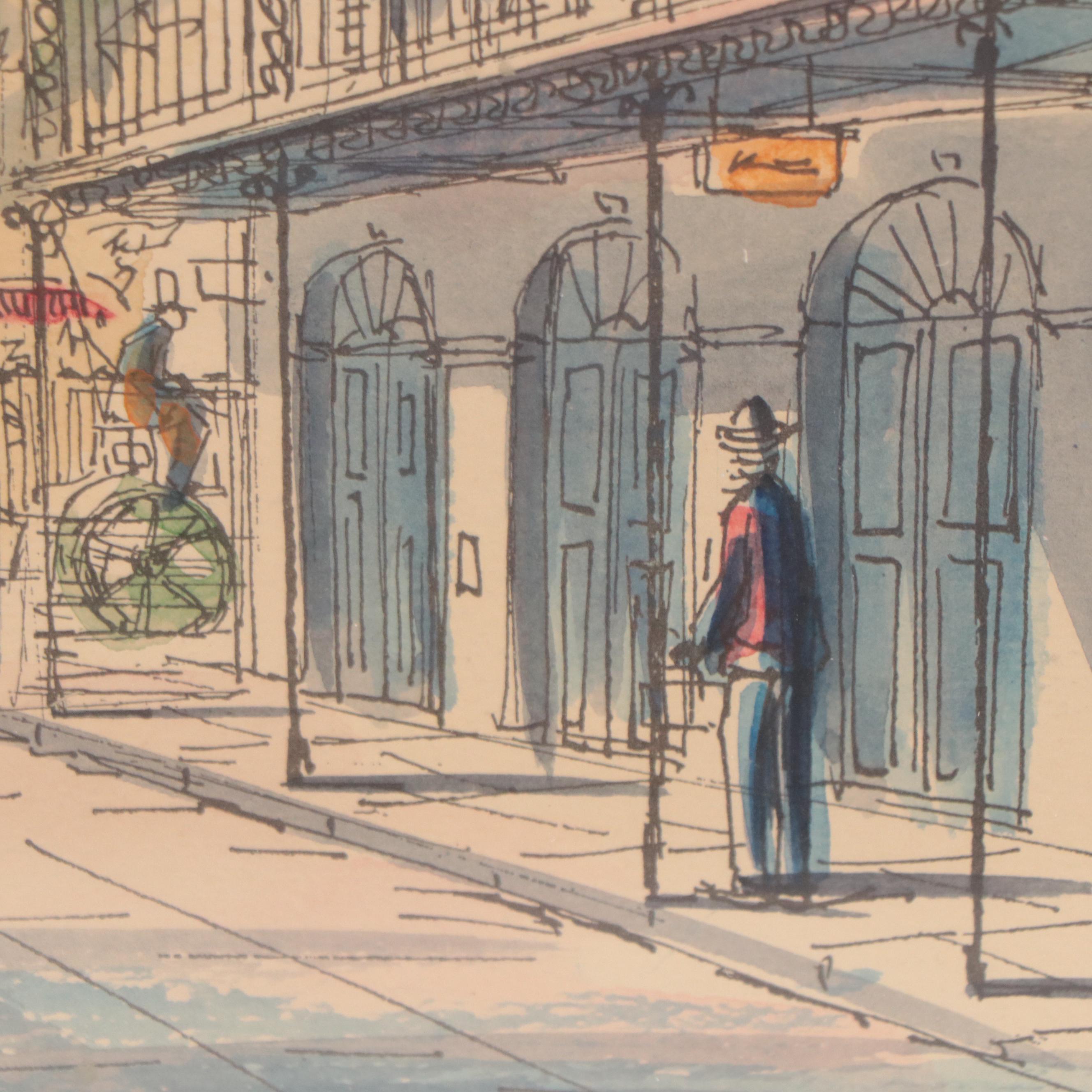 Frank Weiss Watercolor Painting of St. Louis Basilica, Circa 1968