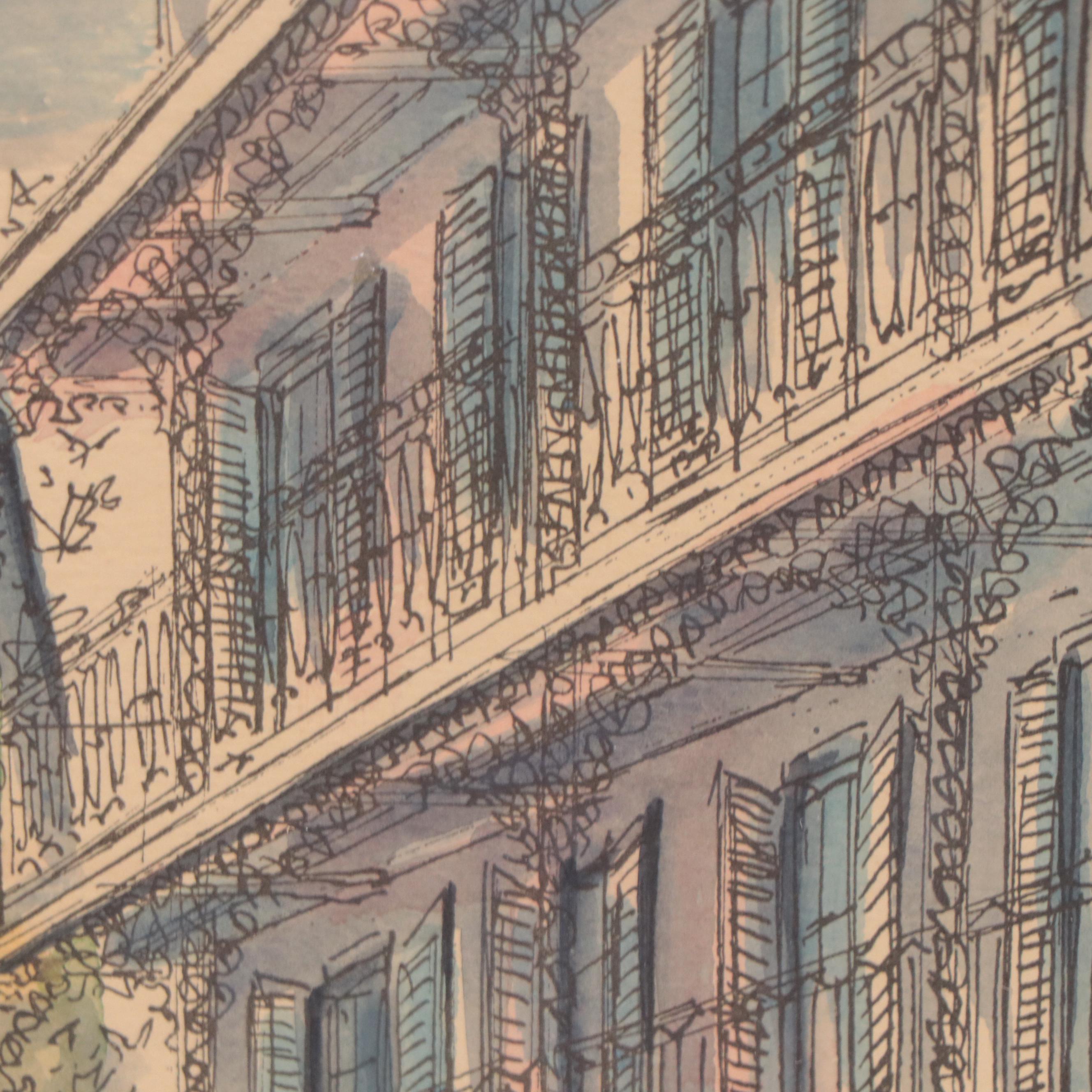 Frank Weiss Watercolor Painting of St. Louis Basilica, Circa 1968