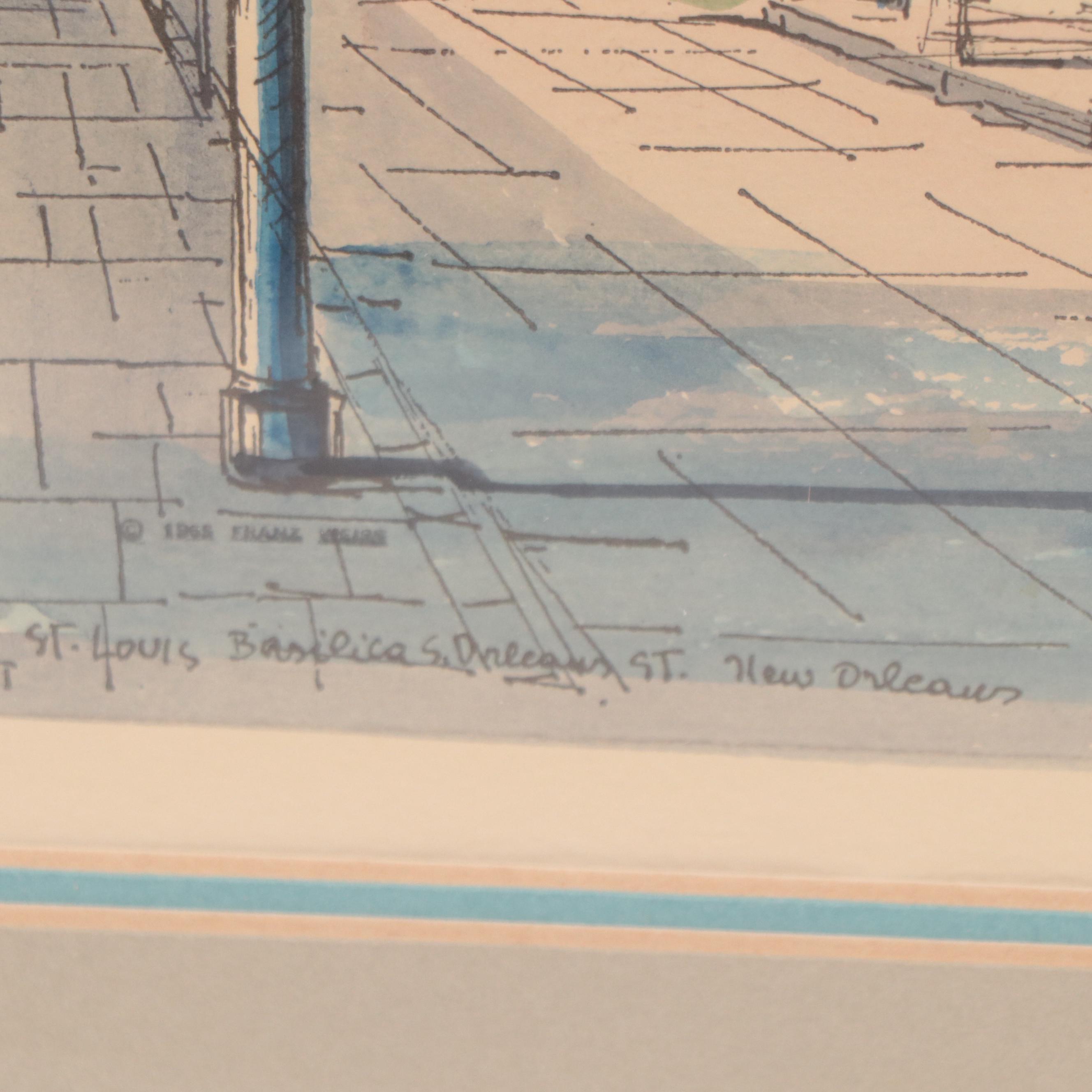 Frank Weiss Watercolor Painting of St. Louis Basilica, Circa 1968