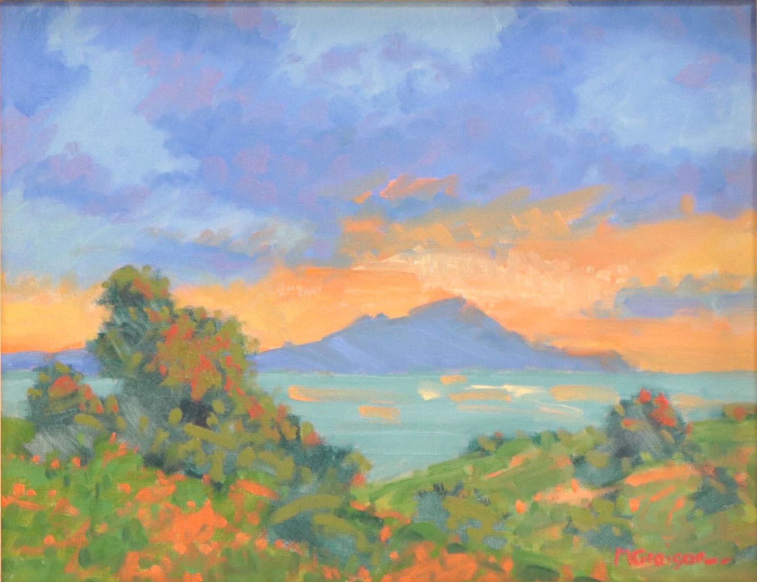 Marc A. Graison Oil Painting "Sunset Seascape," 2023