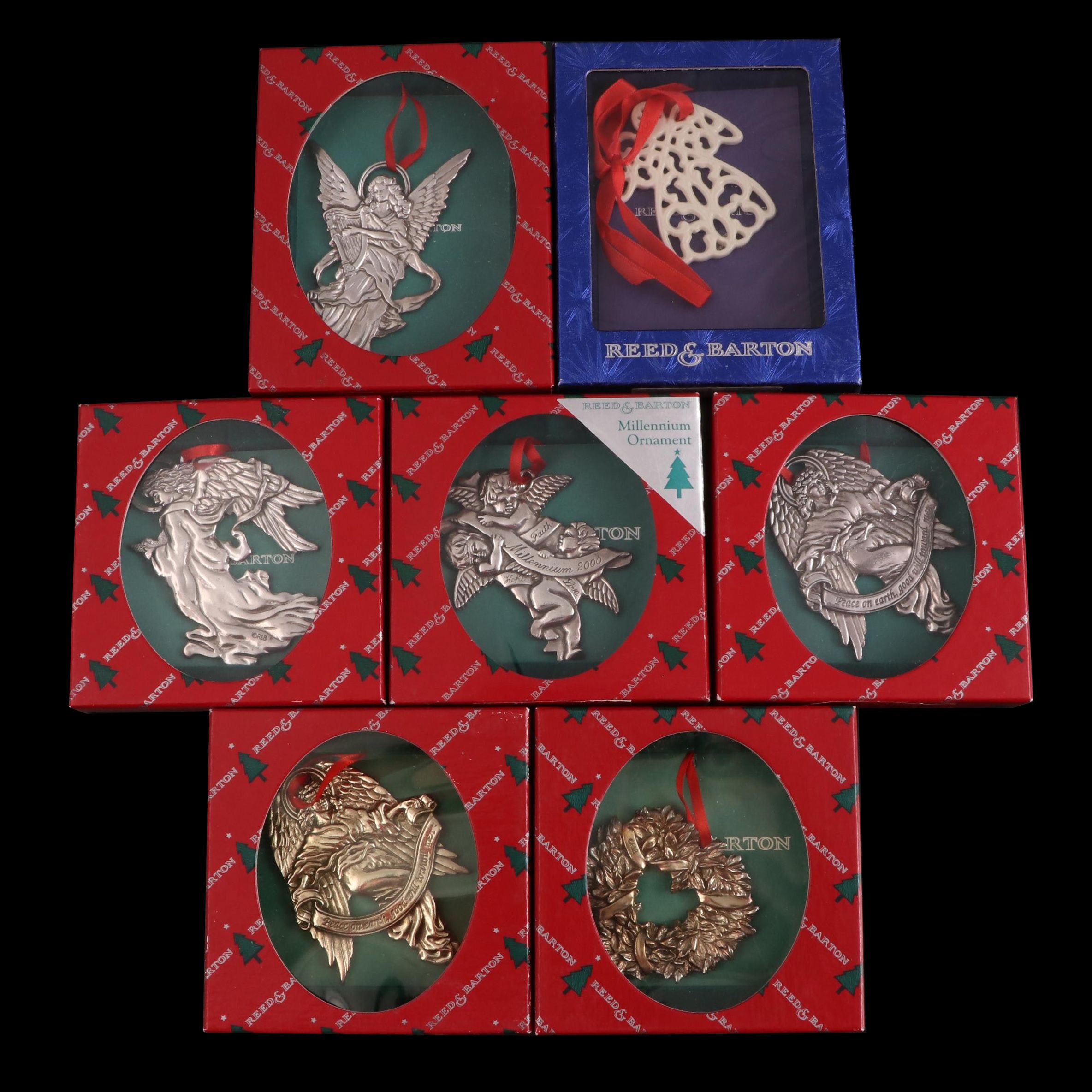 Reed & Barton Silver Plate and Ceramic Christmas Ornaments