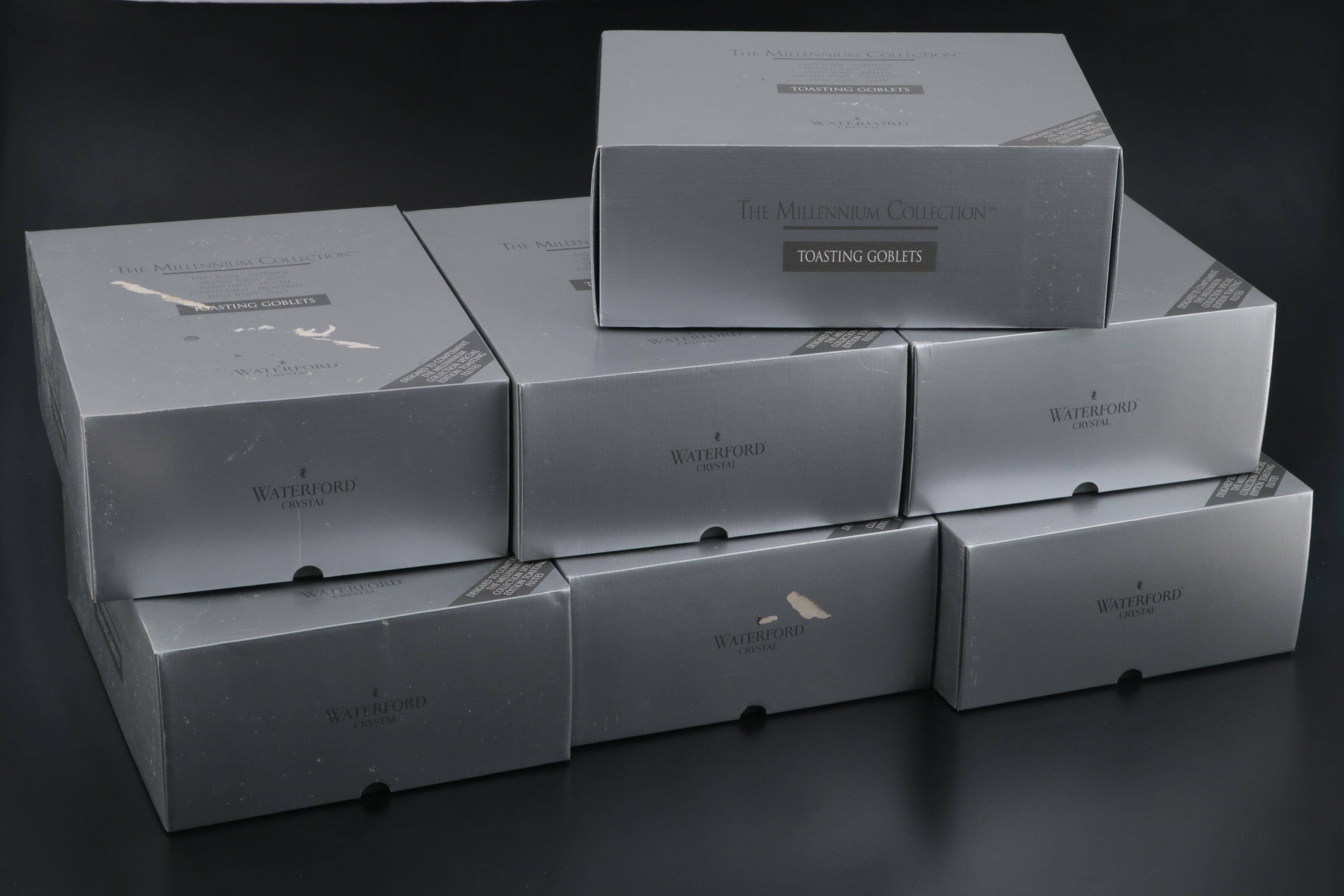 Waterford Crystal Millennium Collection "Love" Toasting Wine Goblets