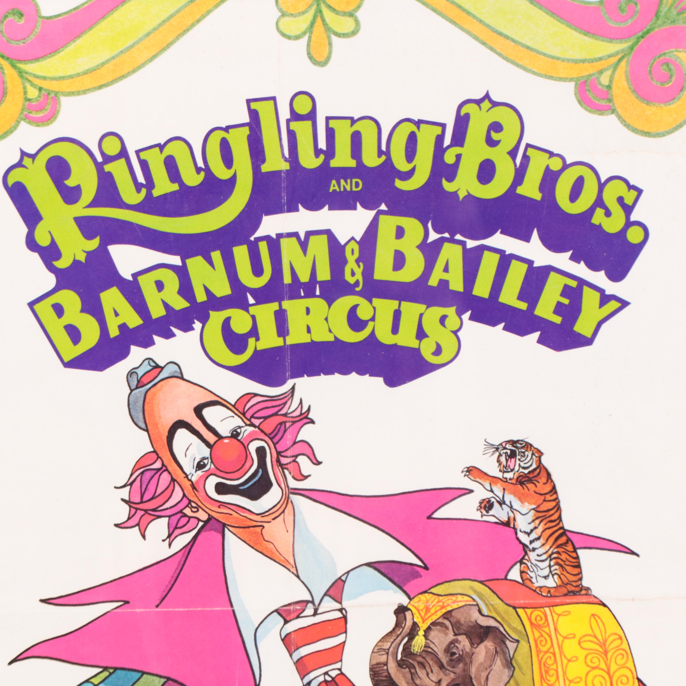 Ringling Bros and Barnum & Bailey Advertising Poster Giclée, Circa 1972