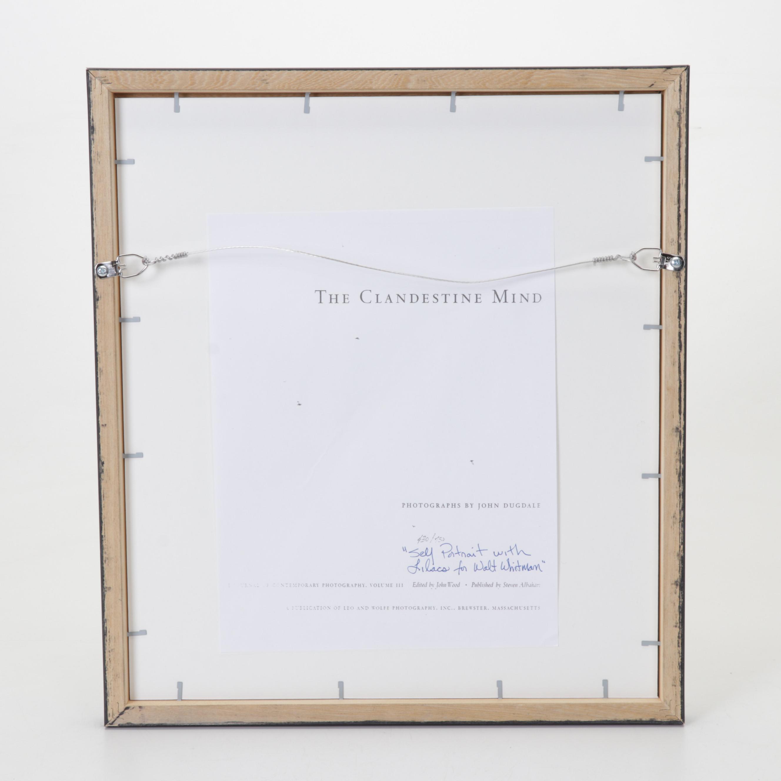 John Dugdale Photogravure "Self-Portrait With Lilacs for Walt Whitman," 2002