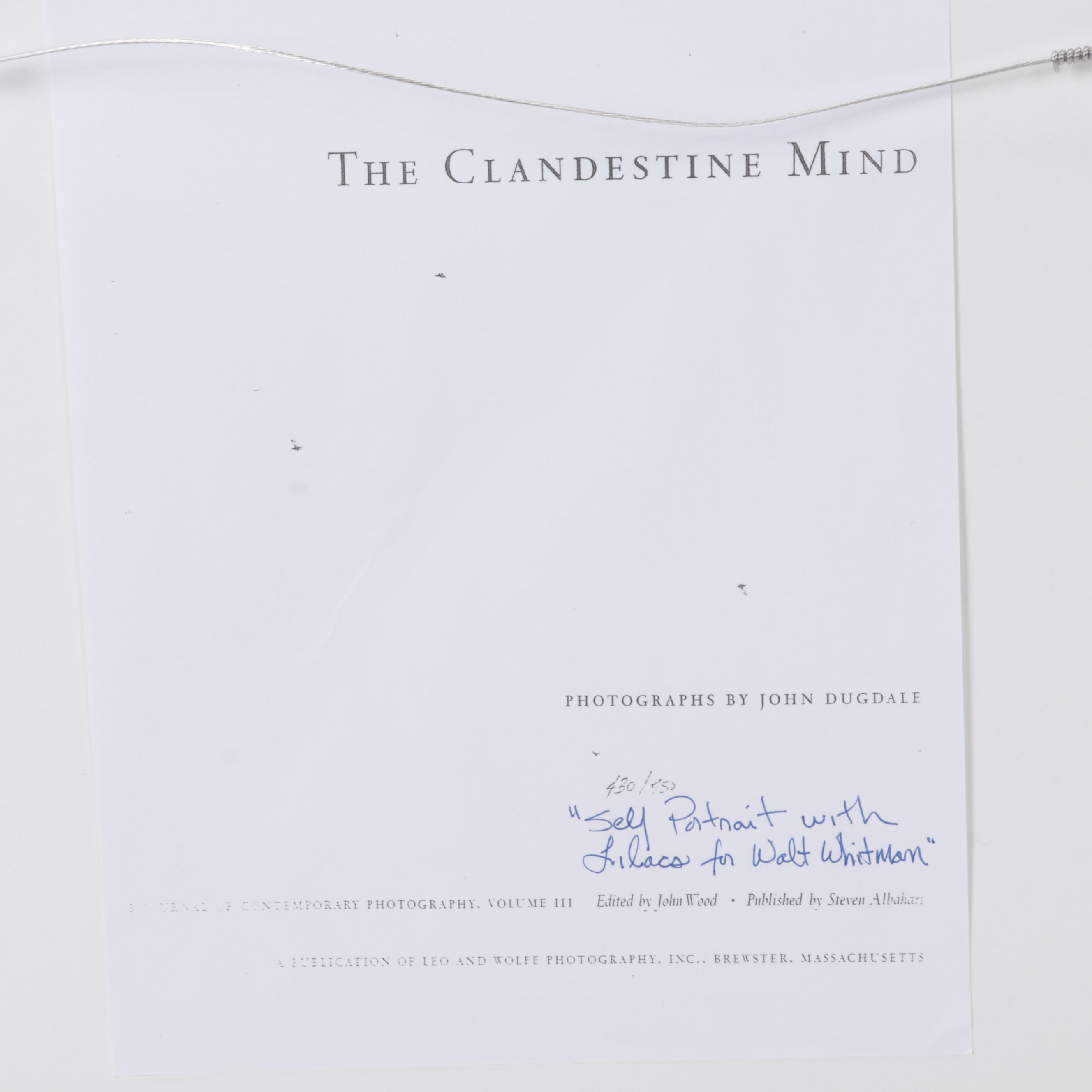 John Dugdale Photogravure "Self-Portrait With Lilacs for Walt Whitman," 2002