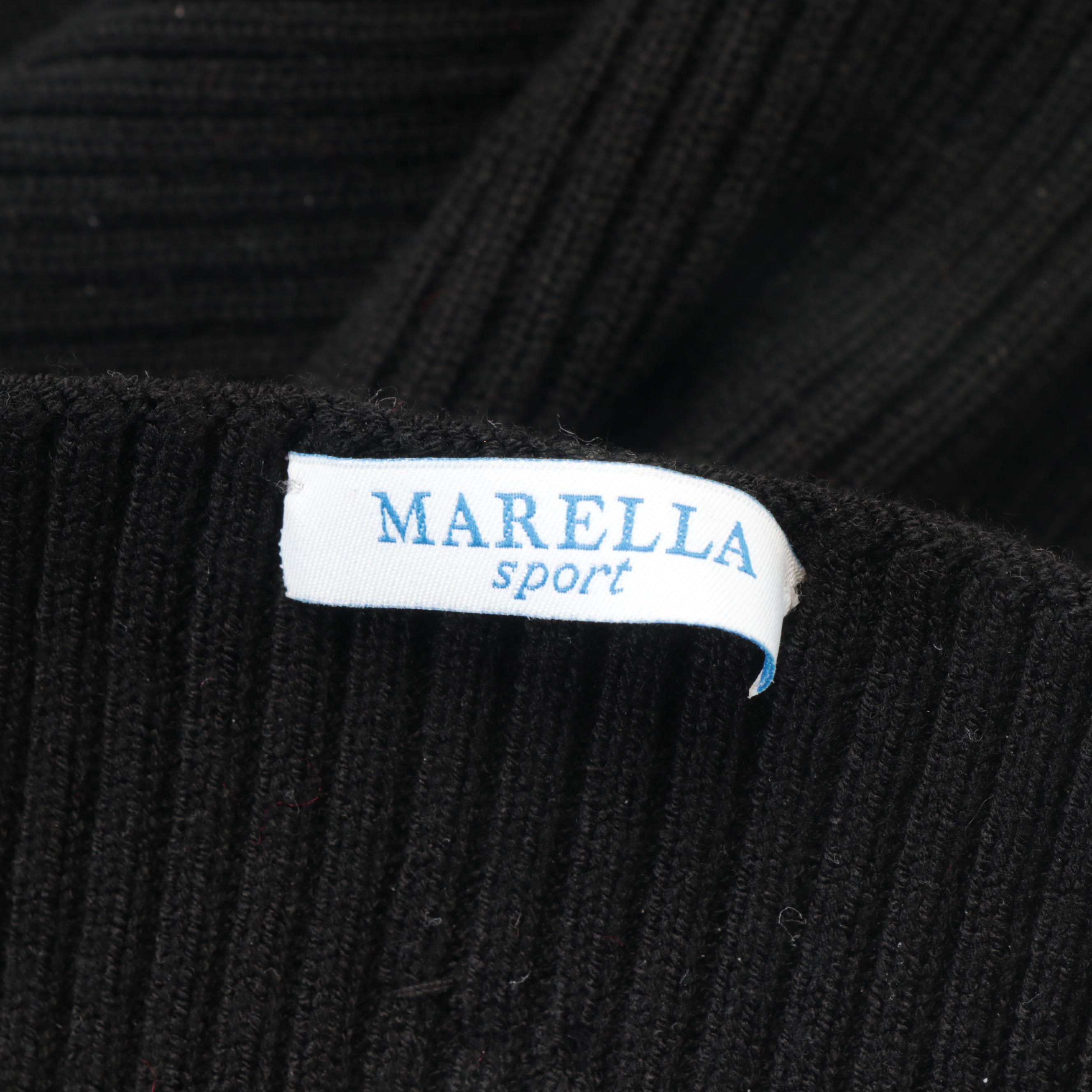Marella Sport Turtleneck Bib Topper with Knotted Fringe and Other Scarves