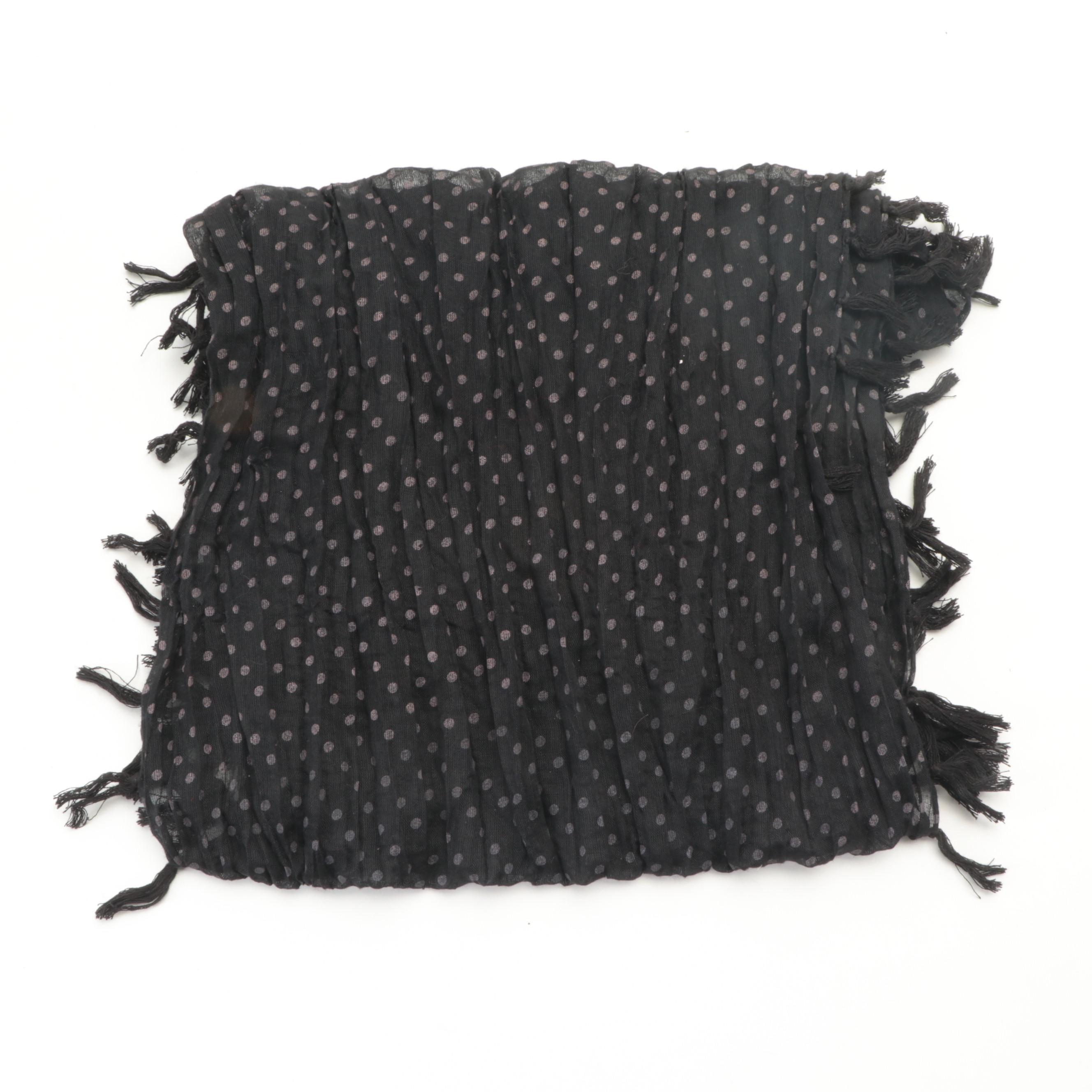 Marella Sport Turtleneck Bib Topper with Knotted Fringe and Other Scarves