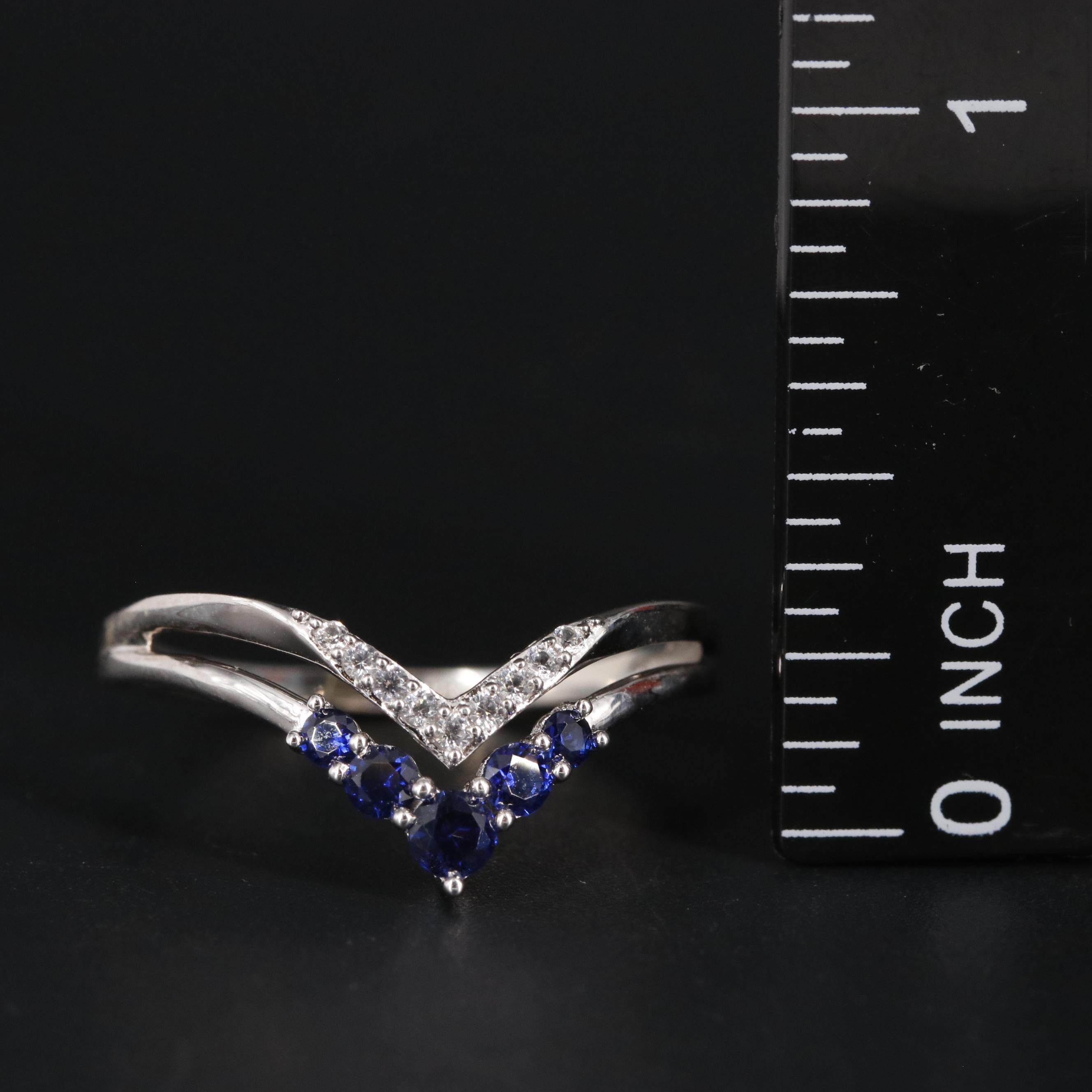 Sterling Sapphire Arrow Ring