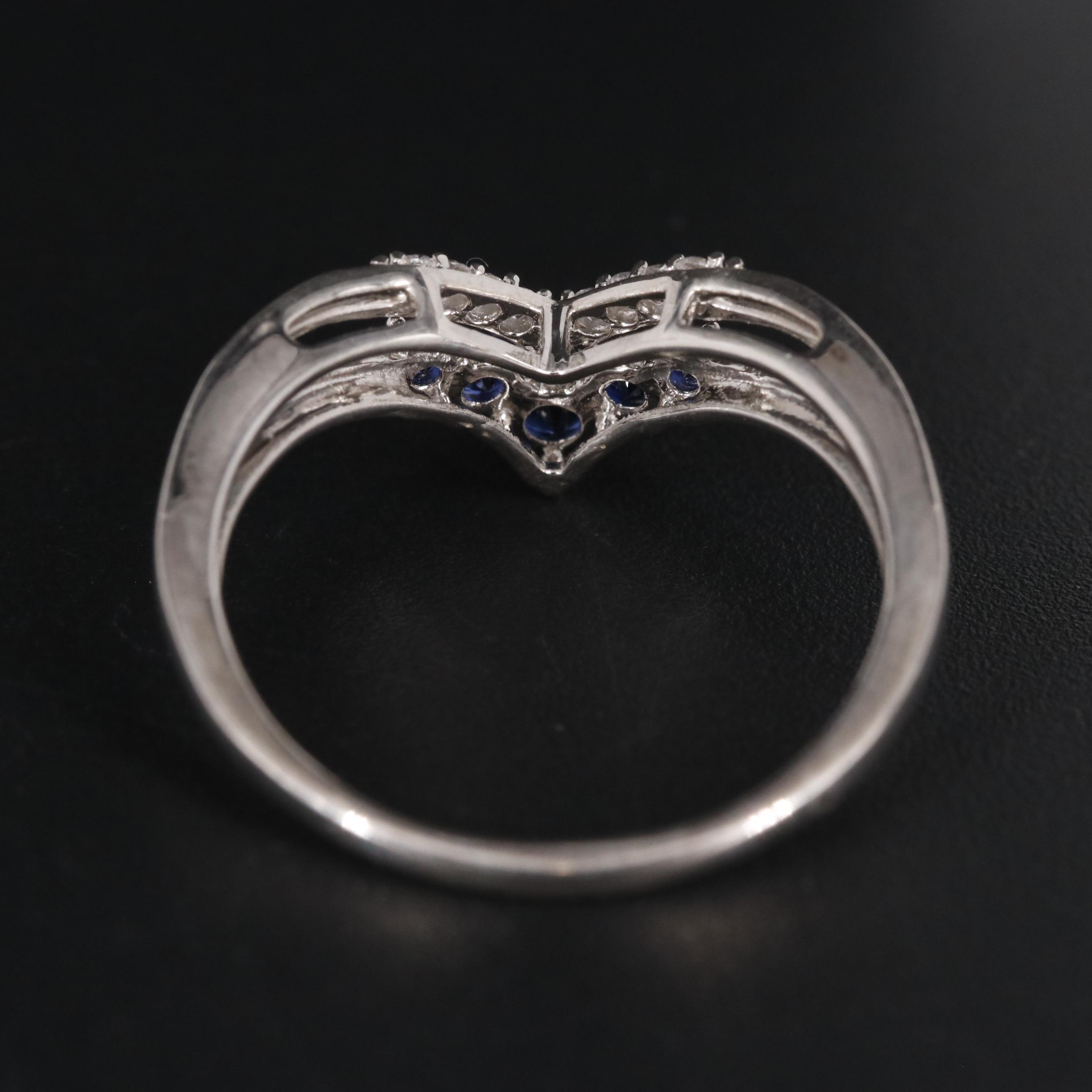 Sterling Sapphire Arrow Ring