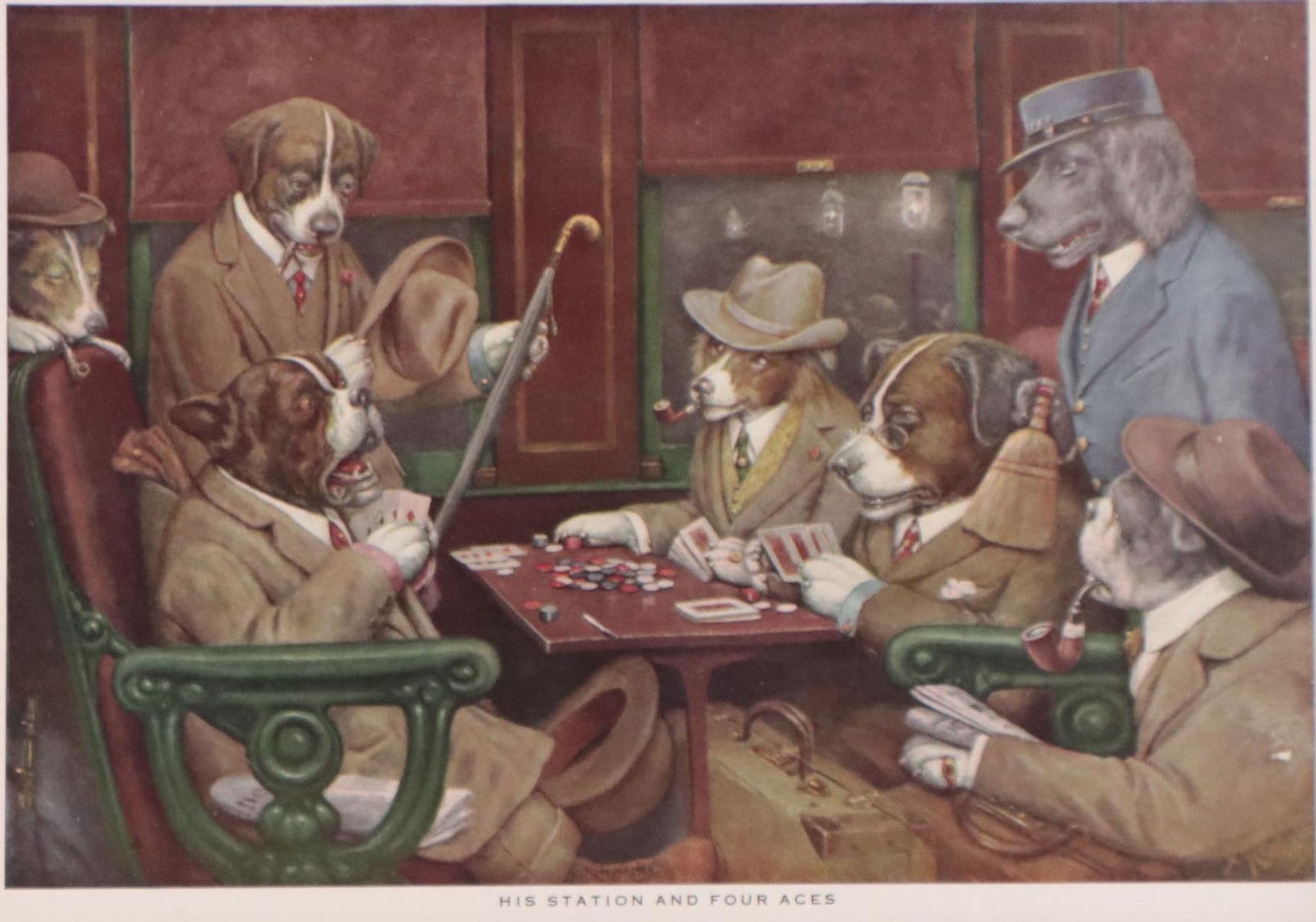 Halftone After CM Coolidge "His Station and Four Aces"