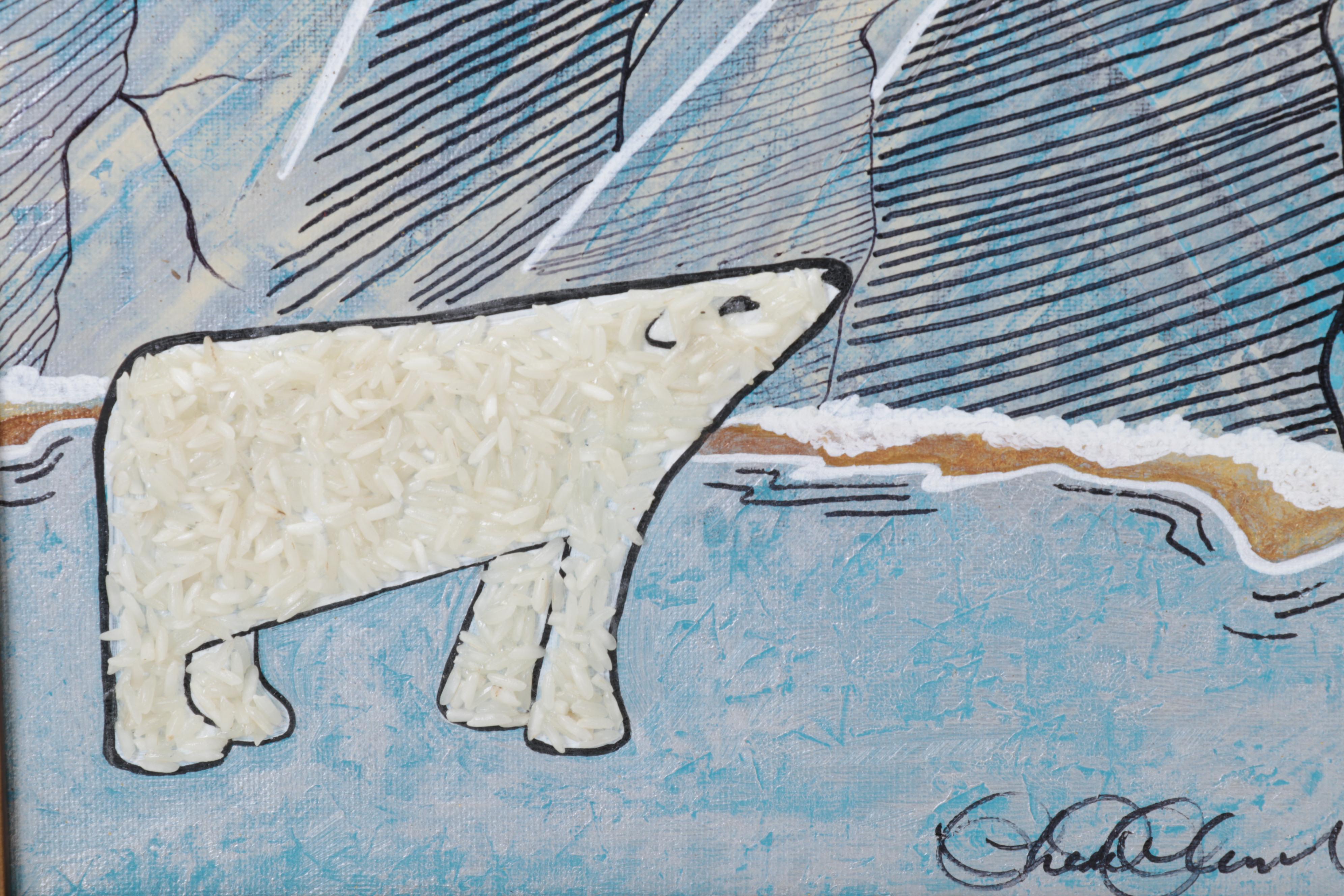 Cheri Clem Mixed Media Painting "The Mountains Are Calling," 2022