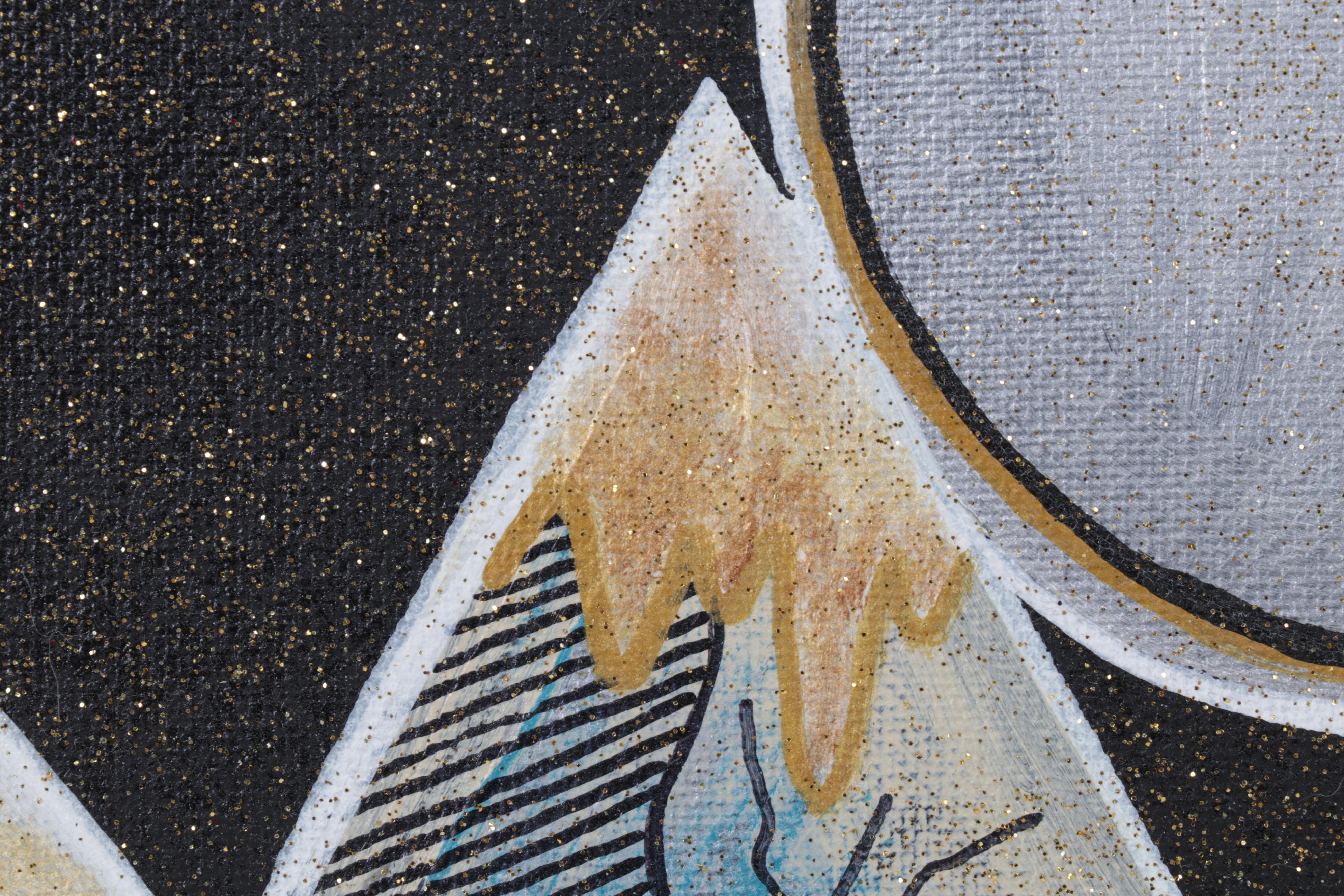 Cheri Clem Mixed Media Painting "The Mountains Are Calling," 2022