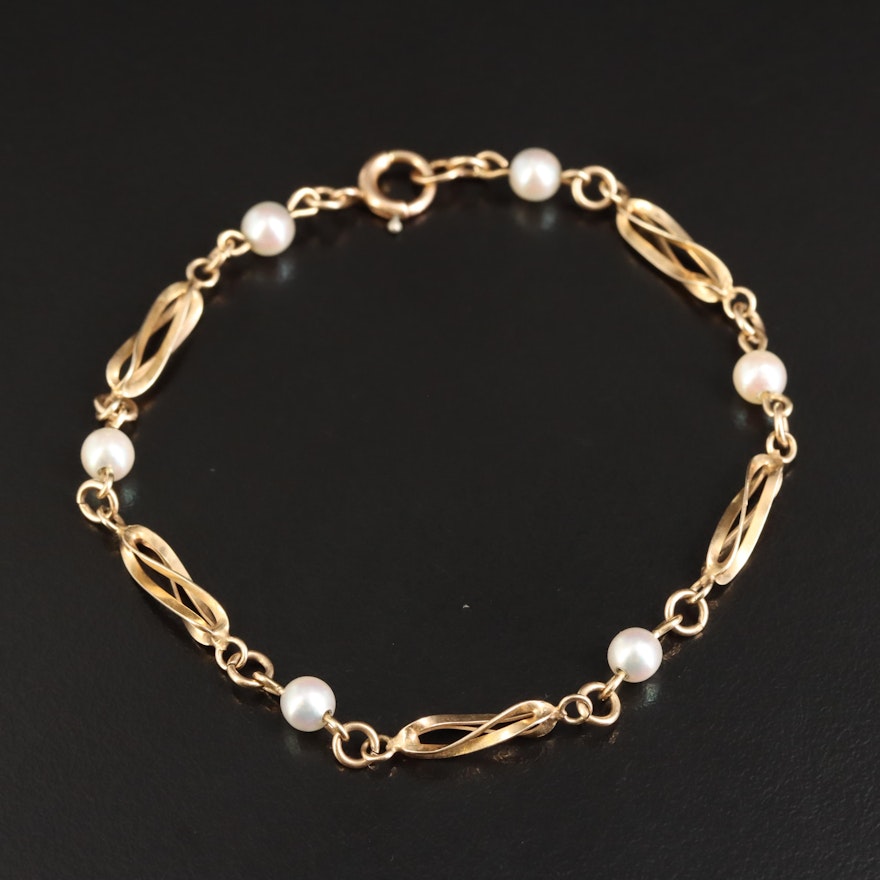 A&Z Chain Co. 14K Pearl Bracelet
