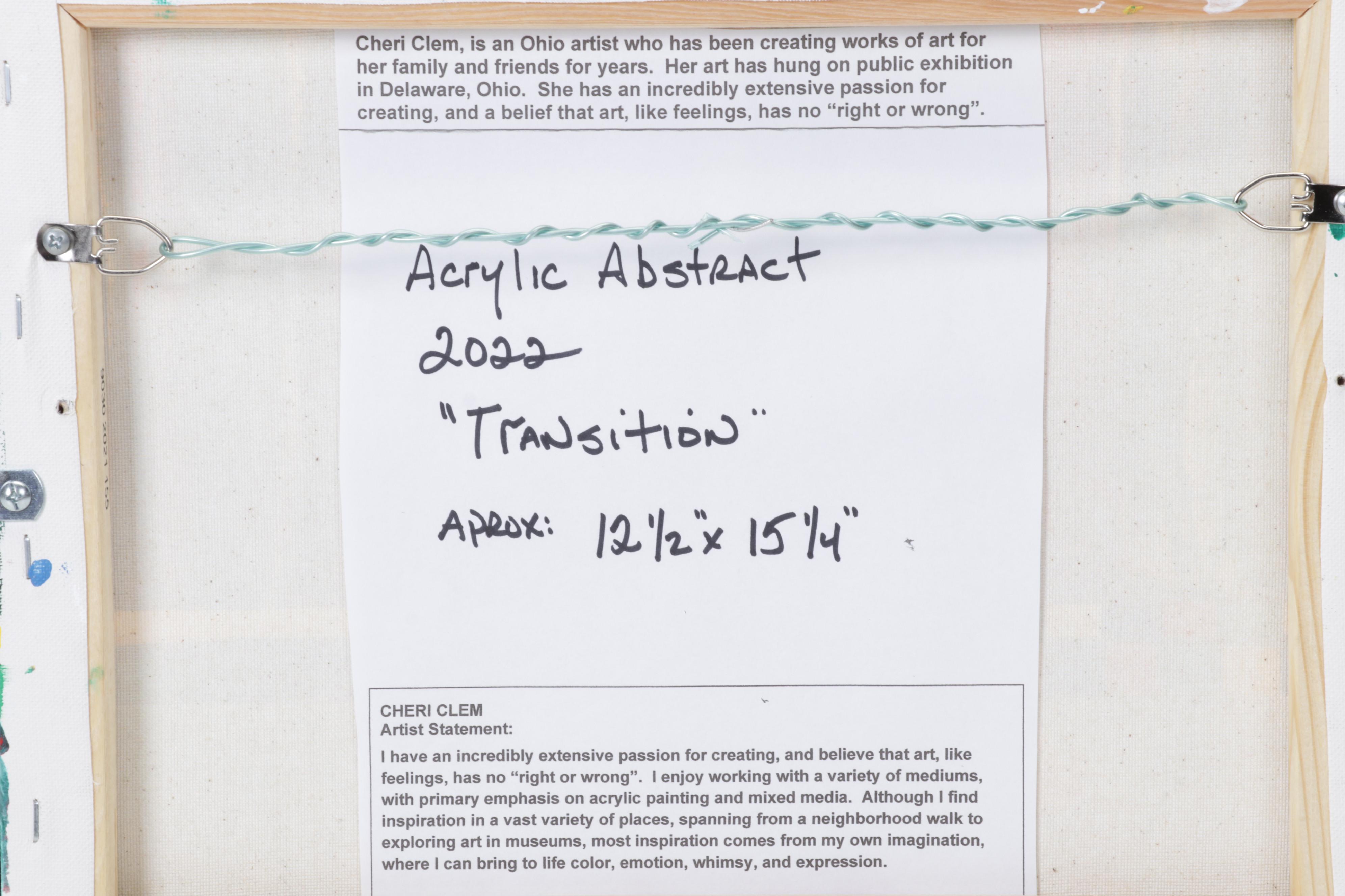 Cheri Clem Abstract Acrylic Painting "Transition," 2022