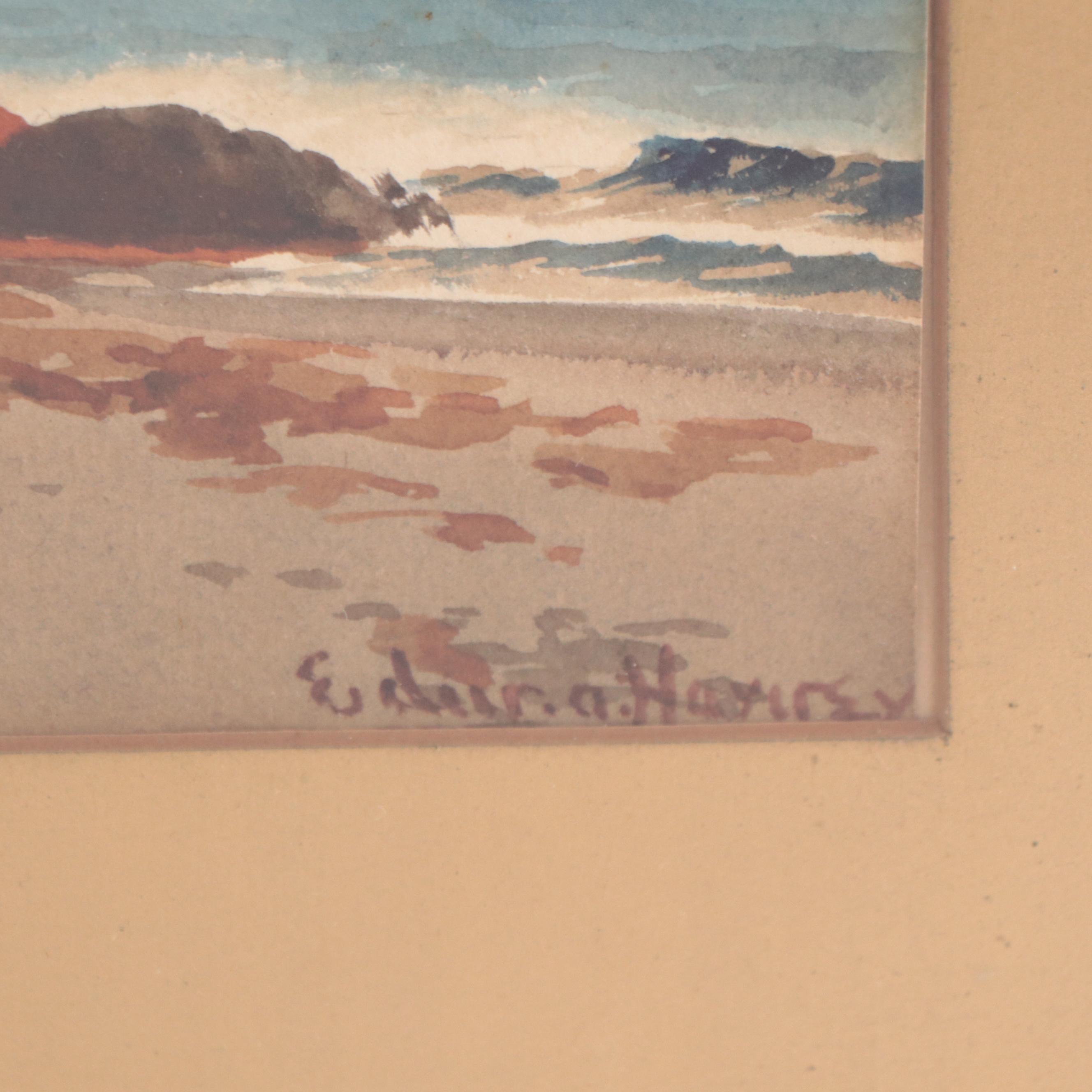 Seascape Watercolor Paintings, Late 19th Century