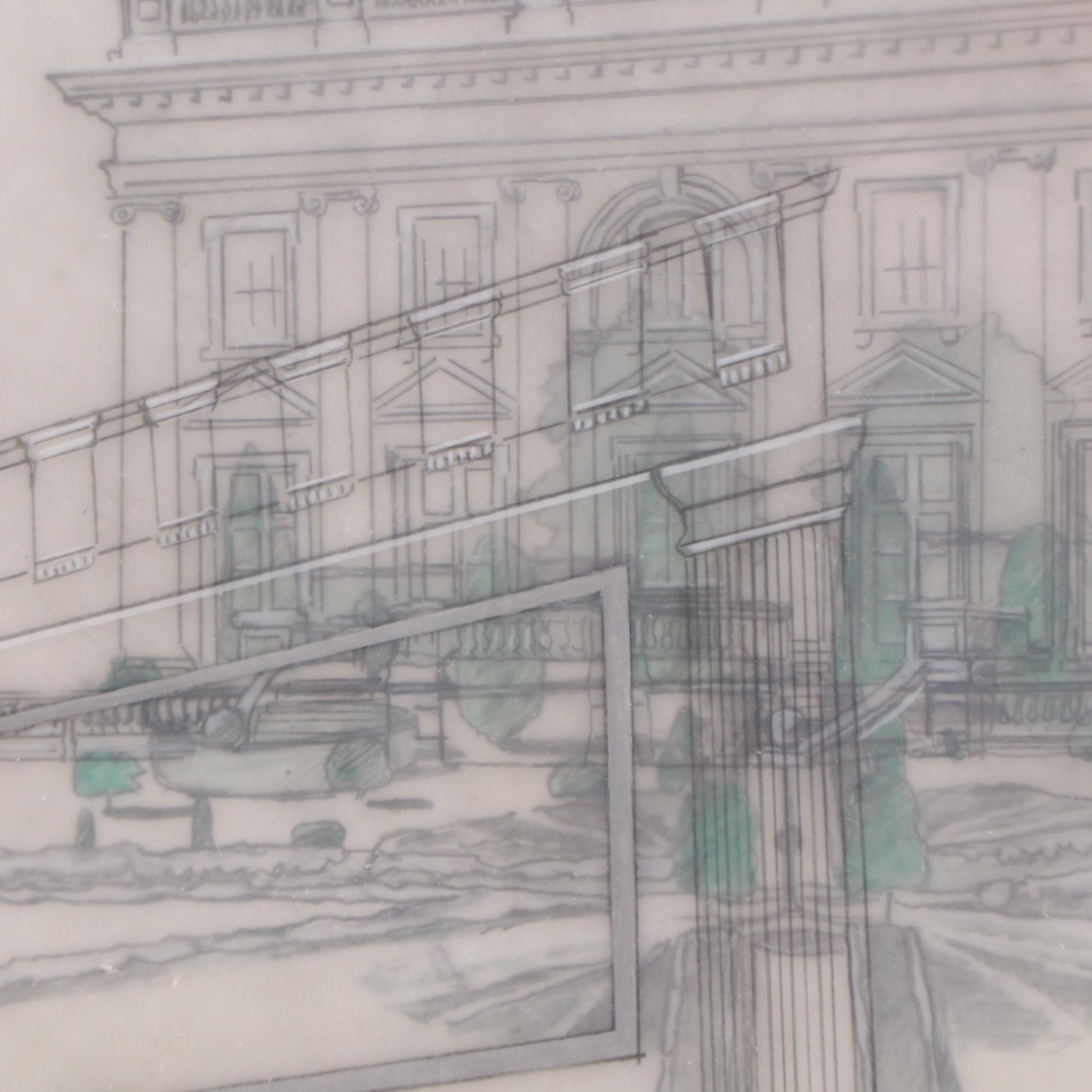 Britni Bicknaver Mixed Media Drawing "Exterior/Interior," 2006