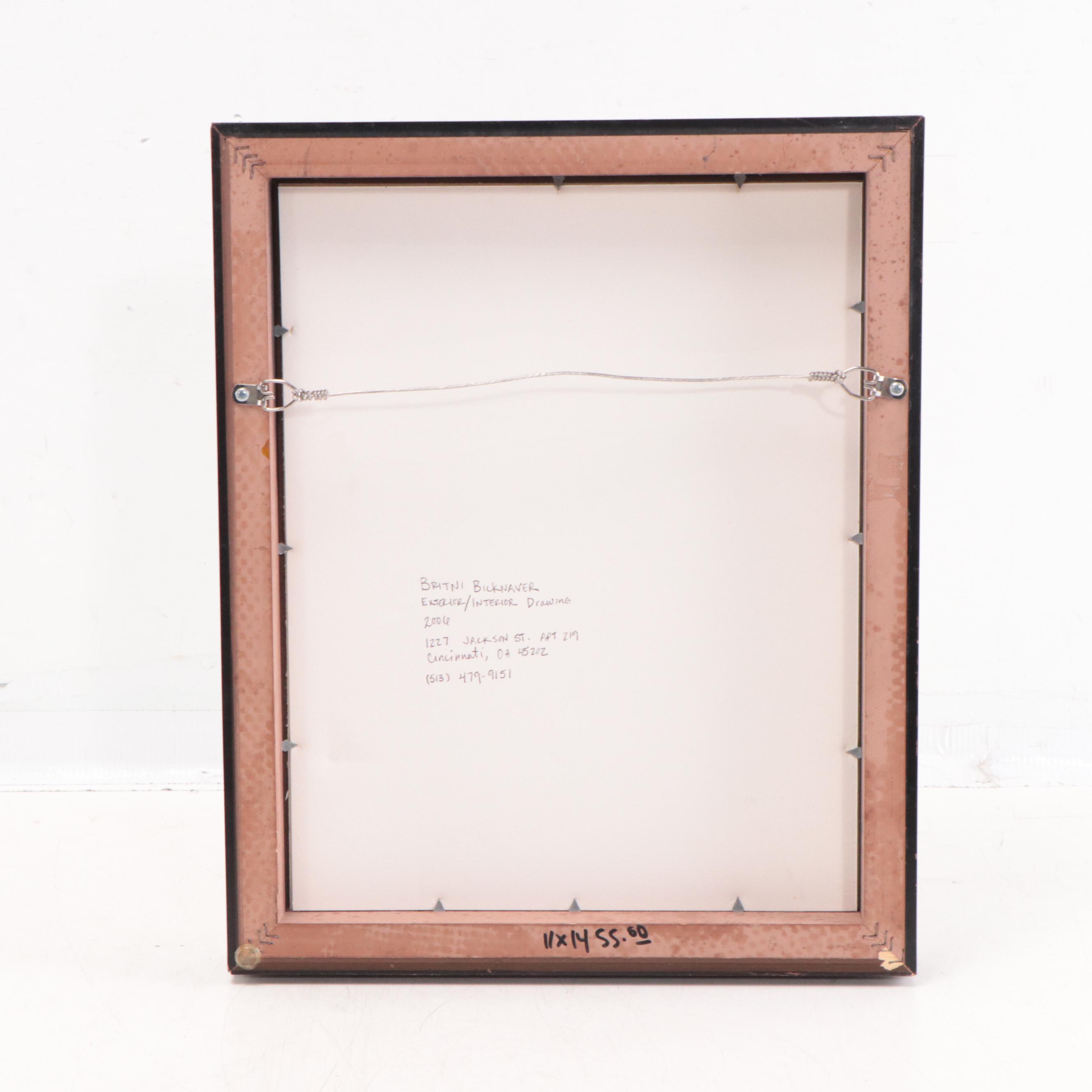 Britni Bicknaver Mixed Media Drawing "Exterior/Interior," 2006