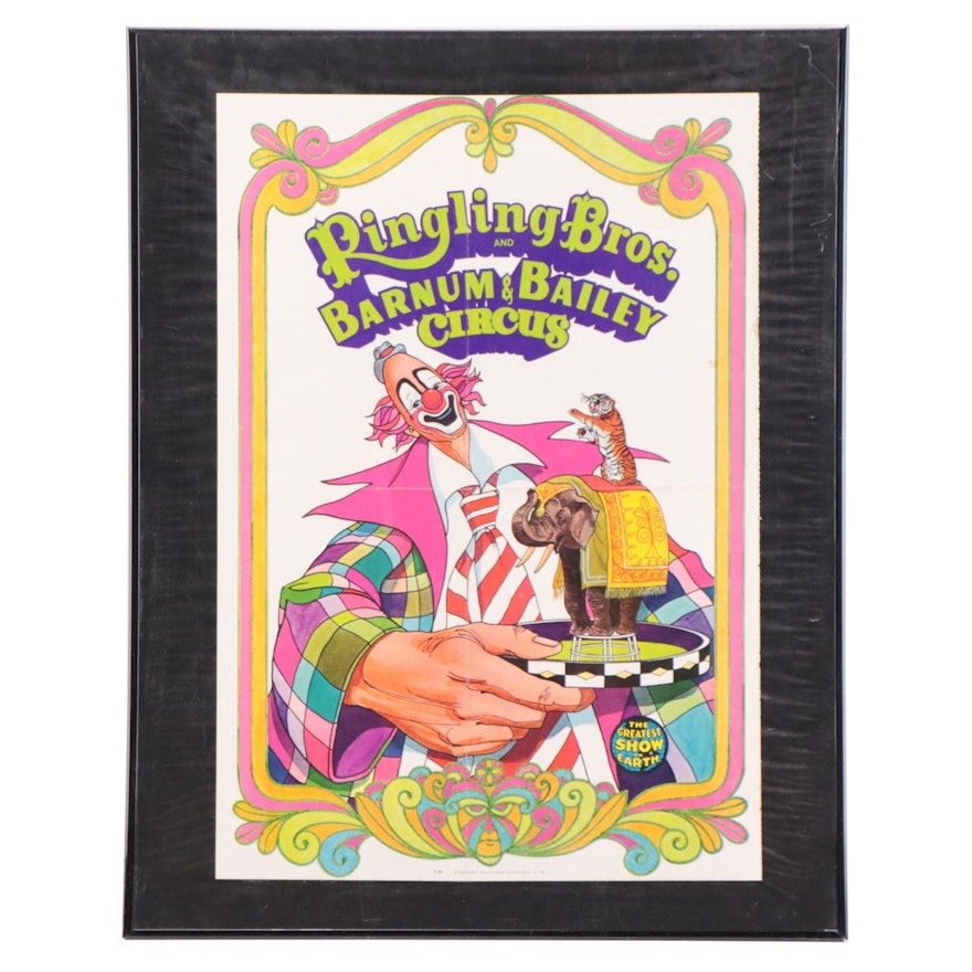 Ringling Bros and Barnum & Bailey Advertising Poster Giclée, Circa 1972