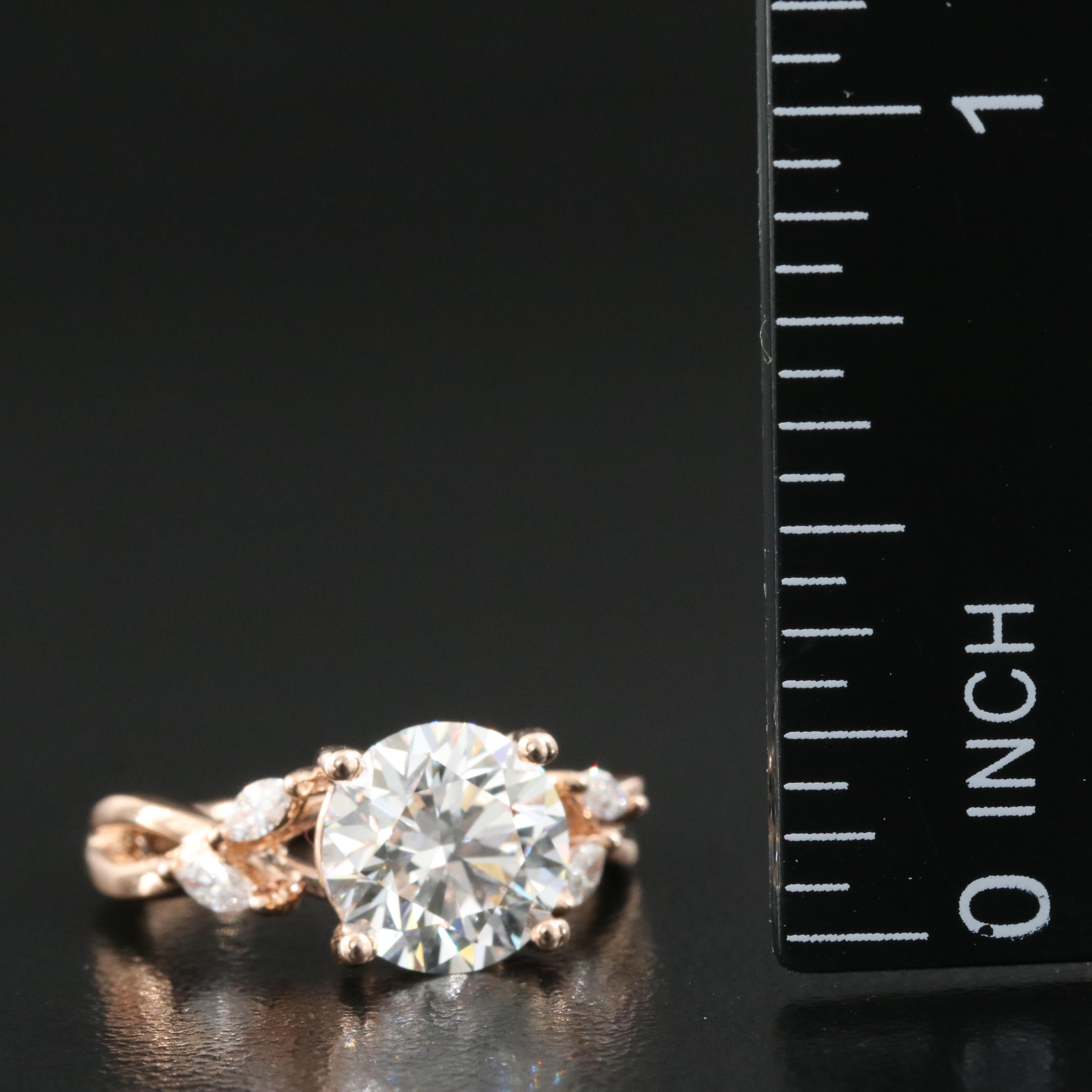 14K Rose Gold 1.96 CTW Lab Grown Diamond Ring with IGI Report