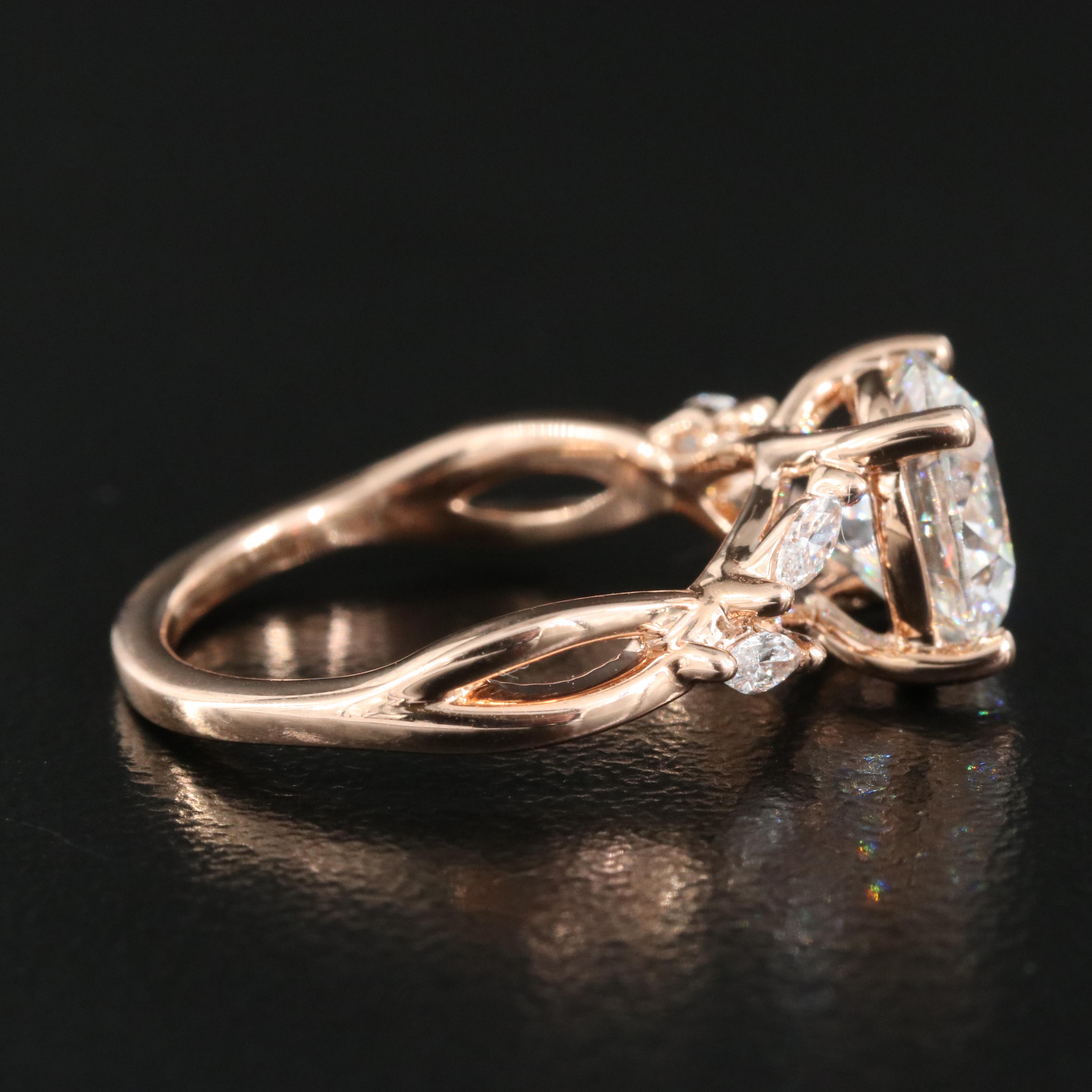 14K Rose Gold 1.96 CTW Lab Grown Diamond Ring with IGI Report
