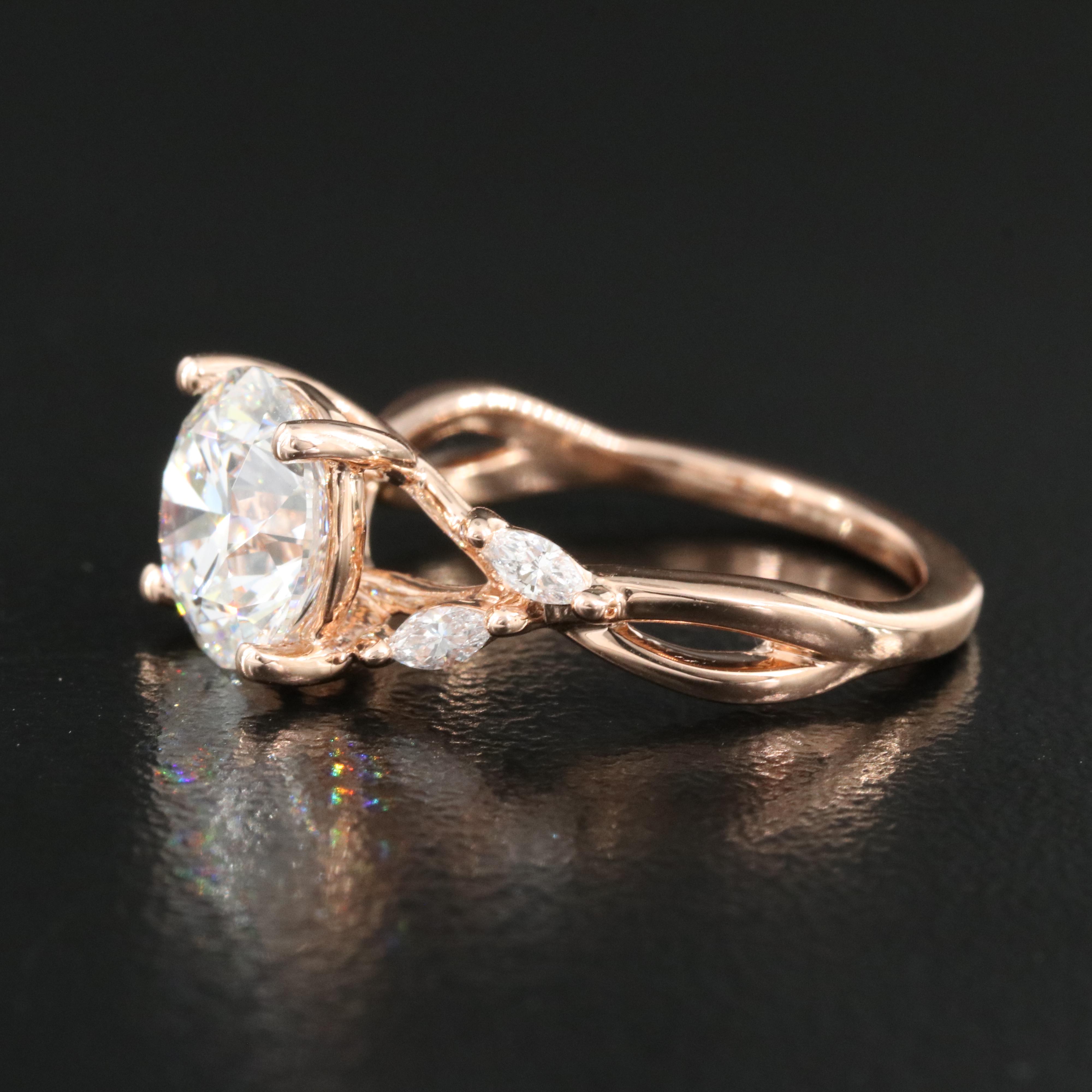 14K Rose Gold 1.96 CTW Lab Grown Diamond Ring with IGI Report