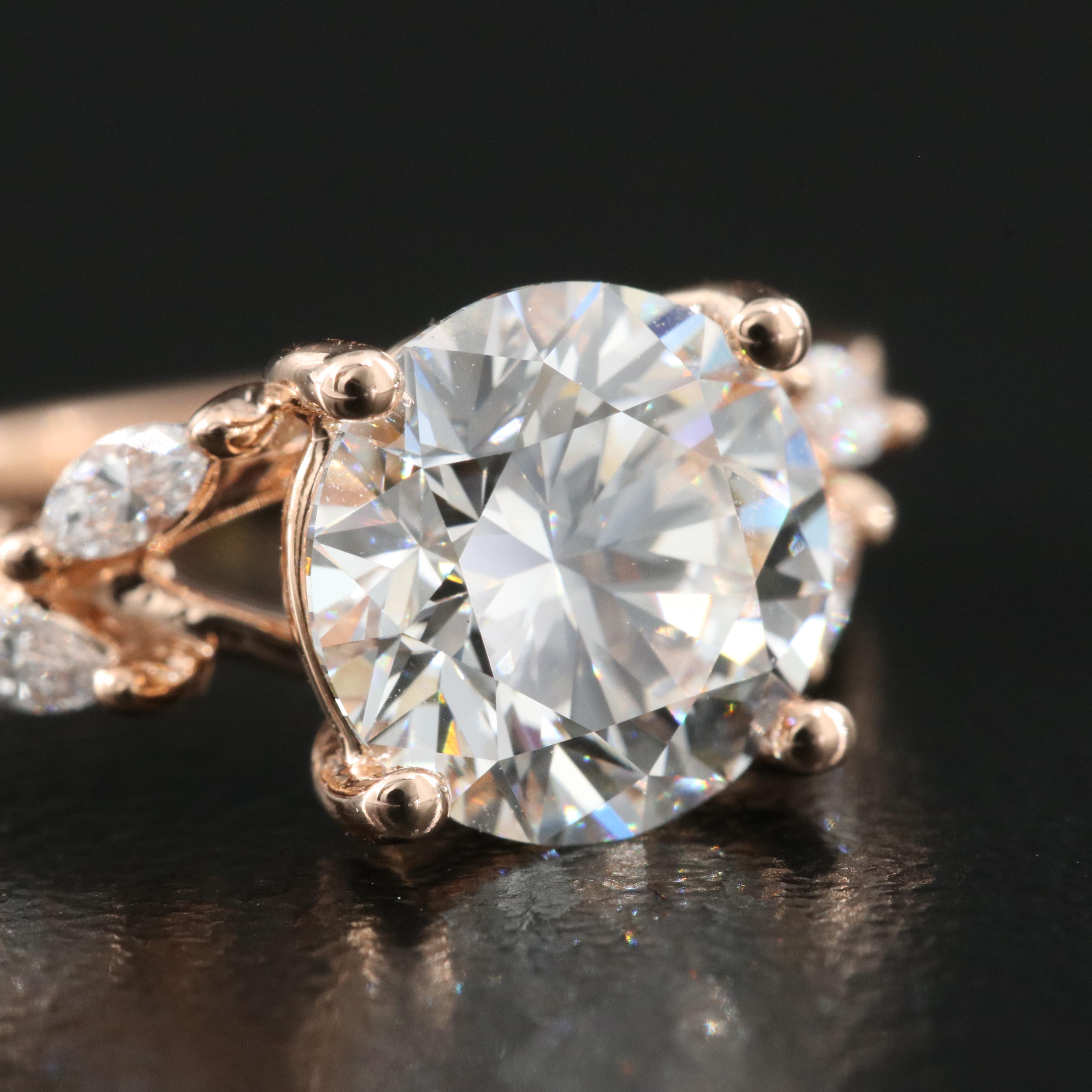 14K Rose Gold 1.96 CTW Lab Grown Diamond Ring with IGI Report