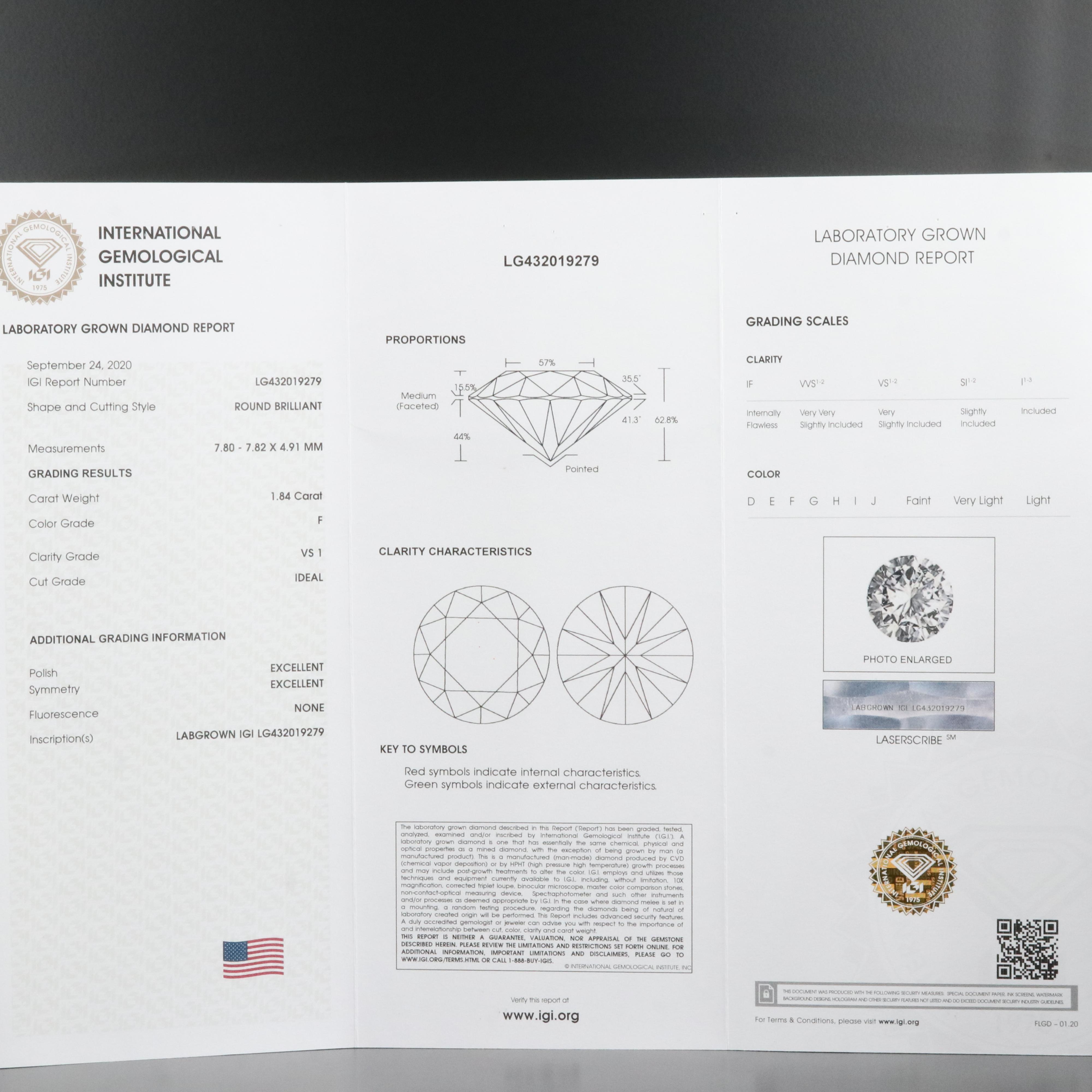 14K Rose Gold 1.96 CTW Lab Grown Diamond Ring with IGI Report