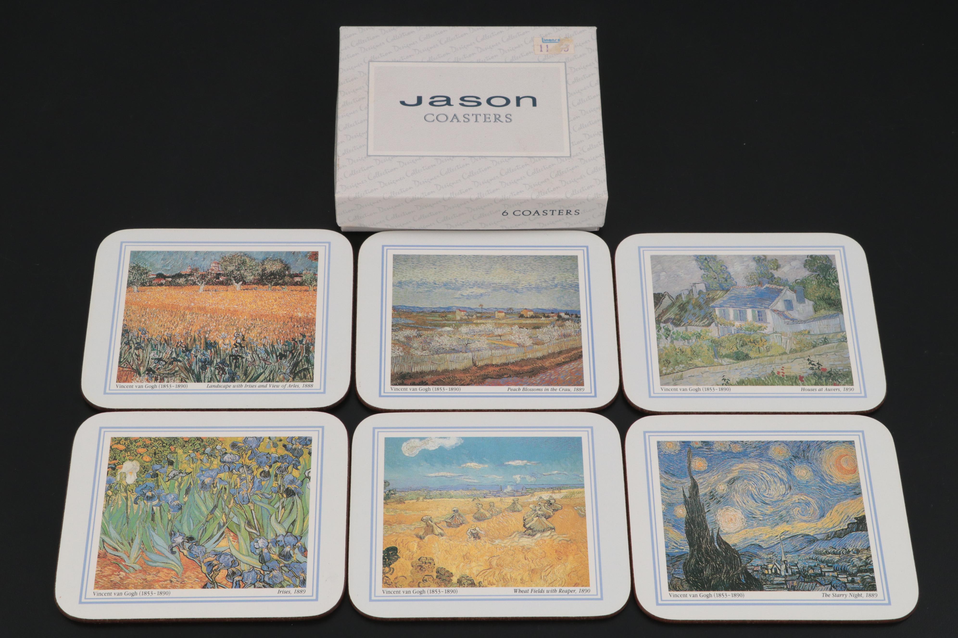 Royal Albert Basket with Other Porcelain Decor and Van Gogh Themed Coasters