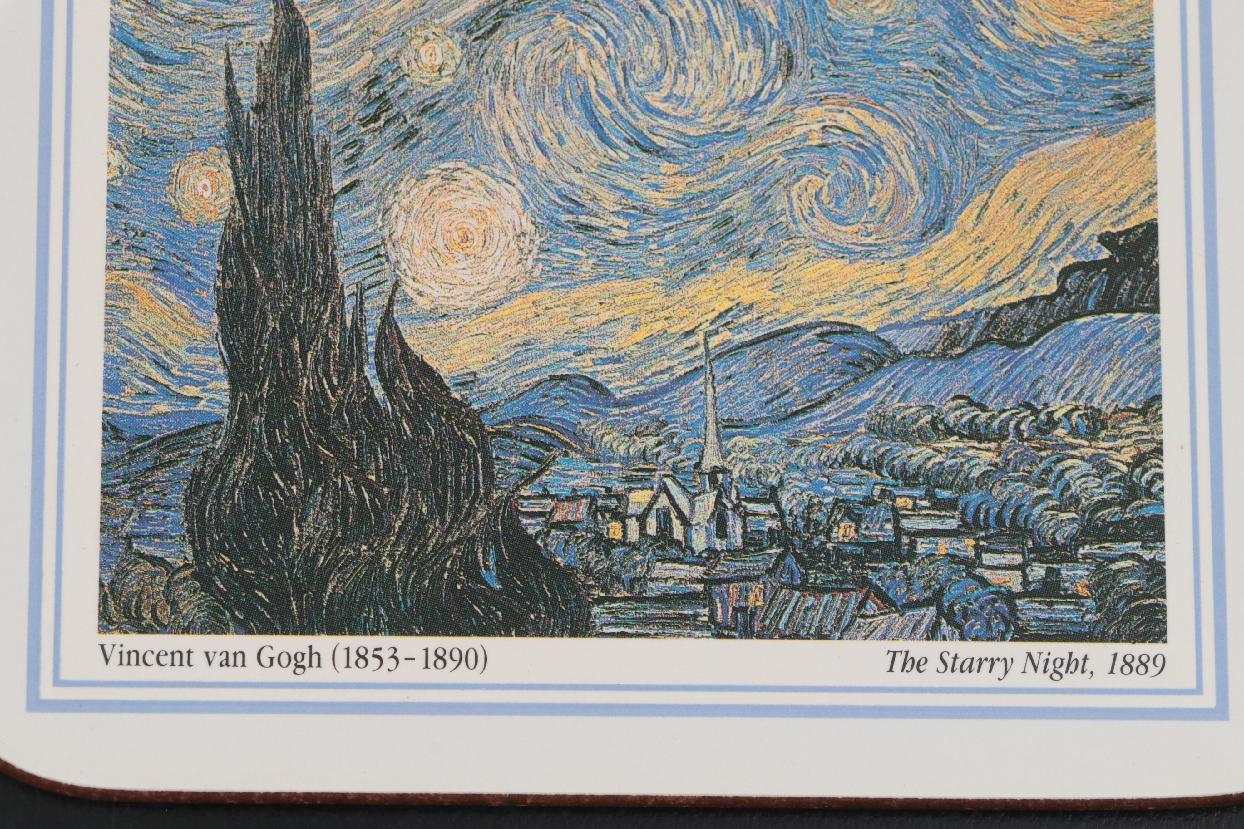 Royal Albert Basket with Other Porcelain Decor and Van Gogh Themed Coasters