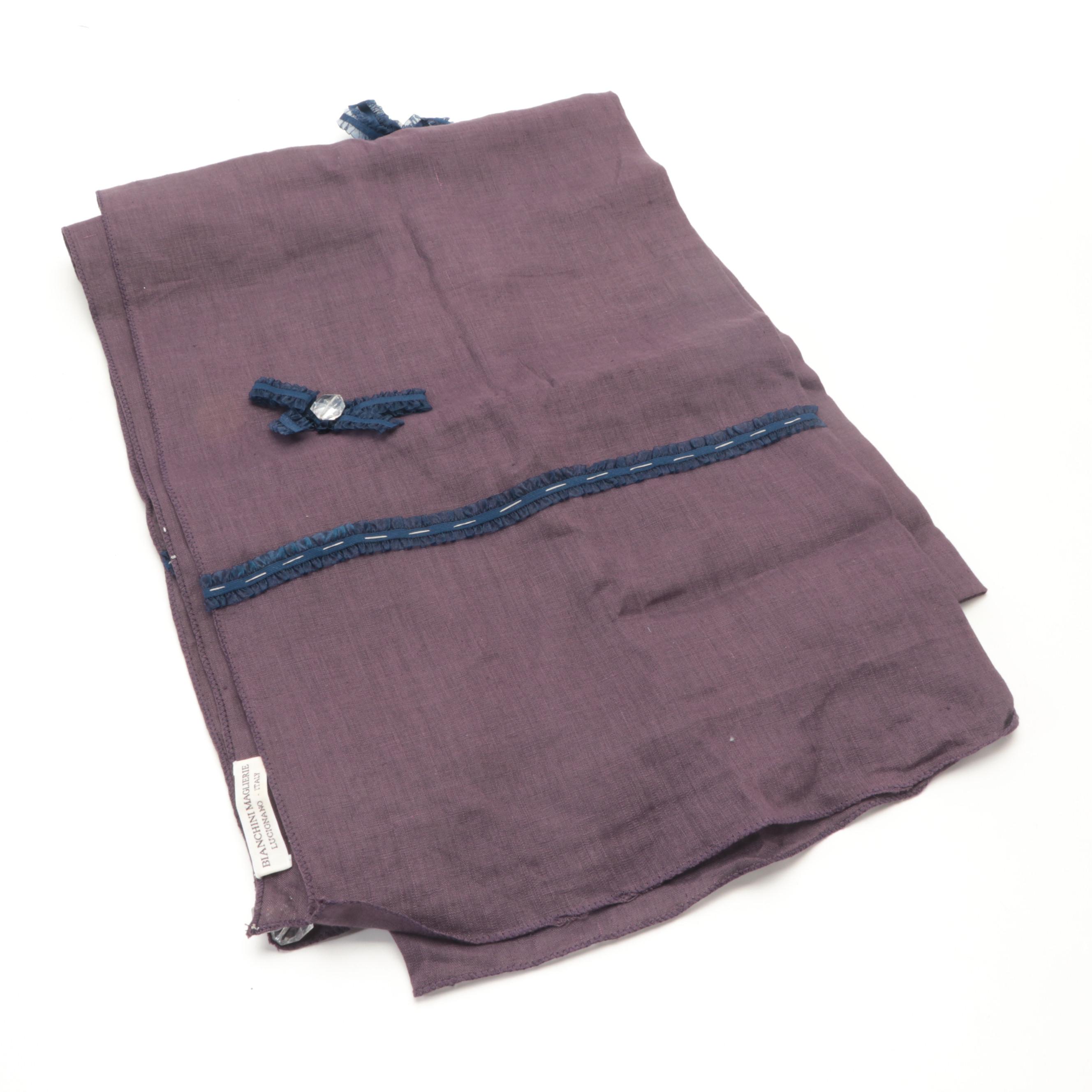 Bianchini Maglierie Embellished Linen Scarf and Other Scarves