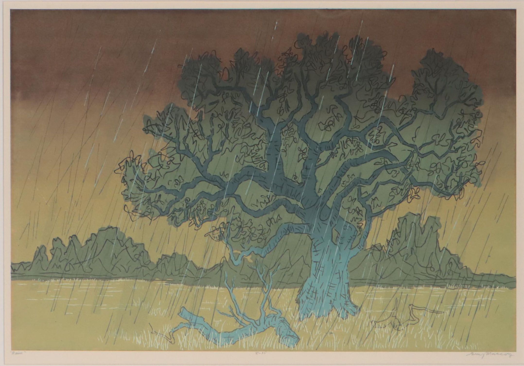 Guy Crittington Maccoy Serigraph "Rain"