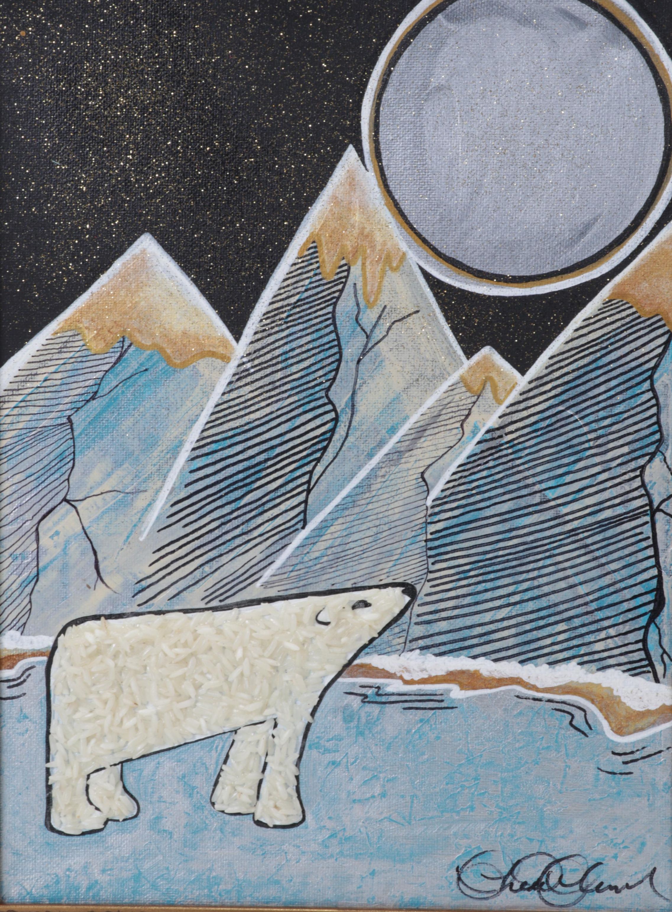Cheri Clem Mixed Media Painting "The Mountains Are Calling," 2022