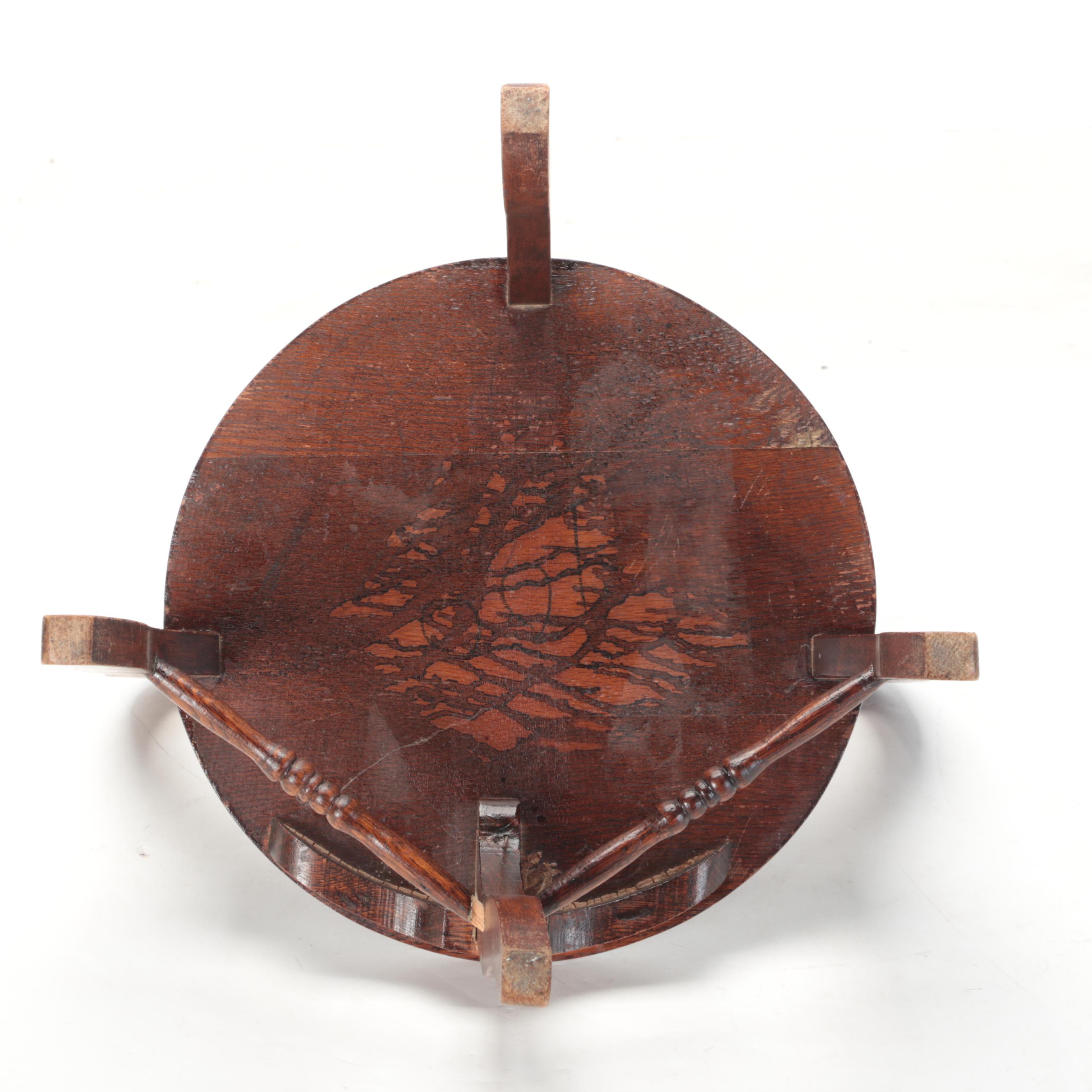 Late Victorian Oak Roundabout Chair, Early 20th Century