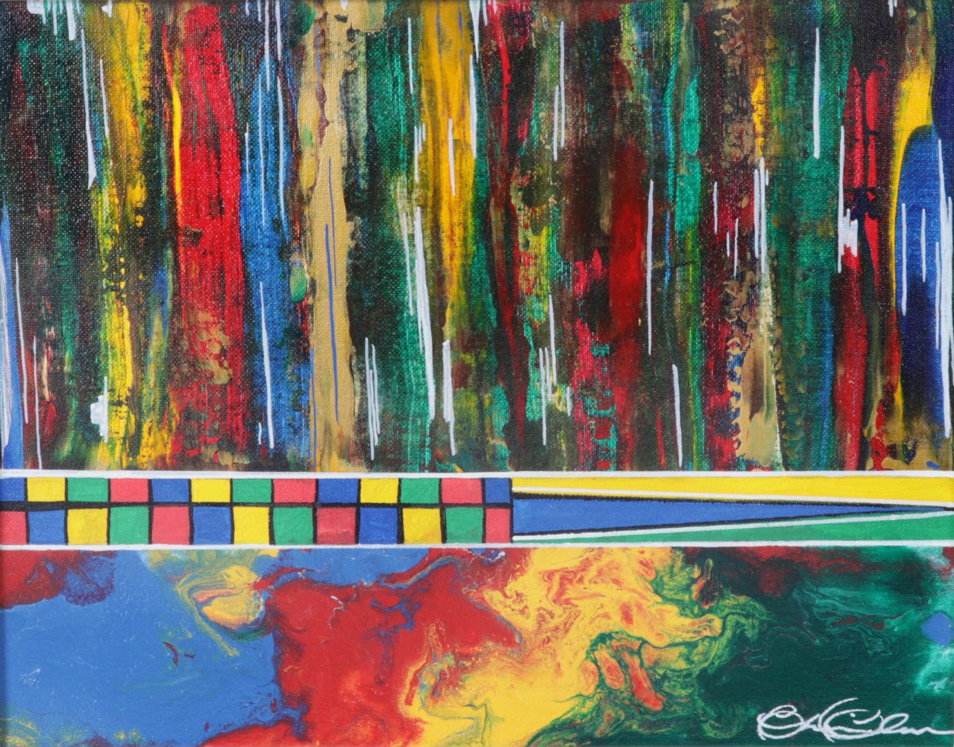 Cheri Clem Abstract Acrylic Painting "Transition," 2022