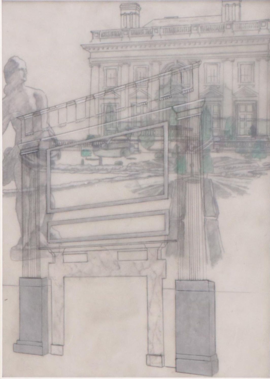 Britni Bicknaver Mixed Media Drawing "Exterior/Interior," 2006