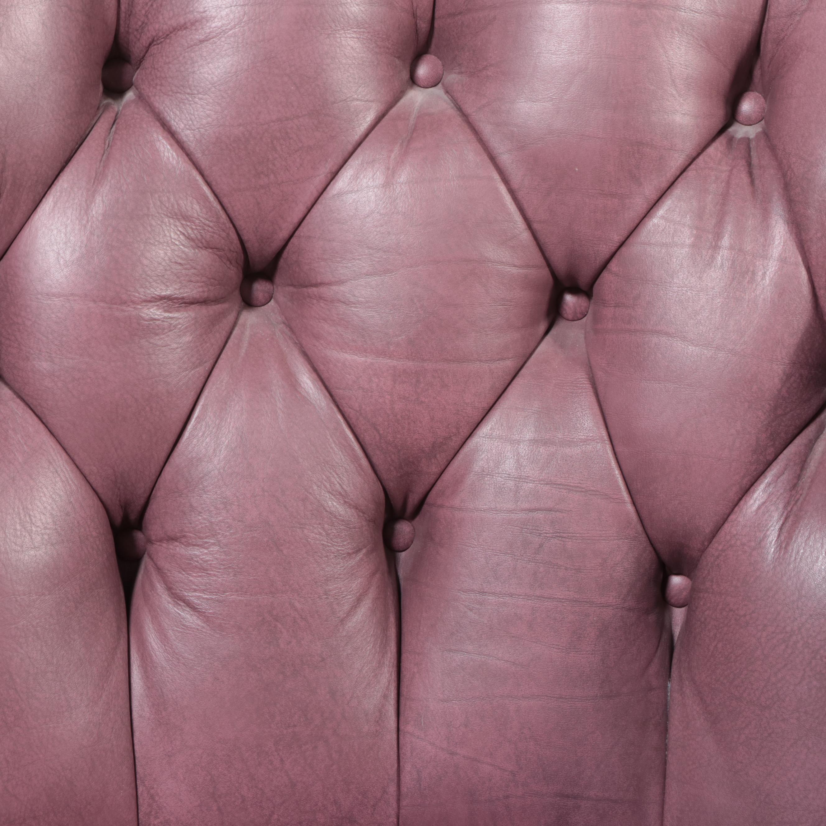 Erwin-Lambeth Buttoned-Down Leather Swivel Tub Chair, Late 20th Century