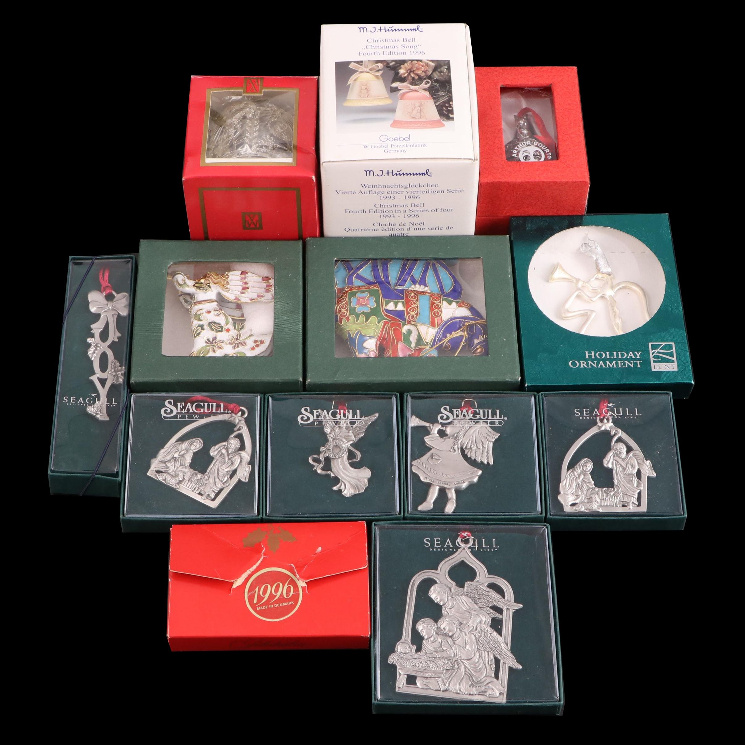 Goebel Hummel Christmas Bell with Other Ornaments and Votive