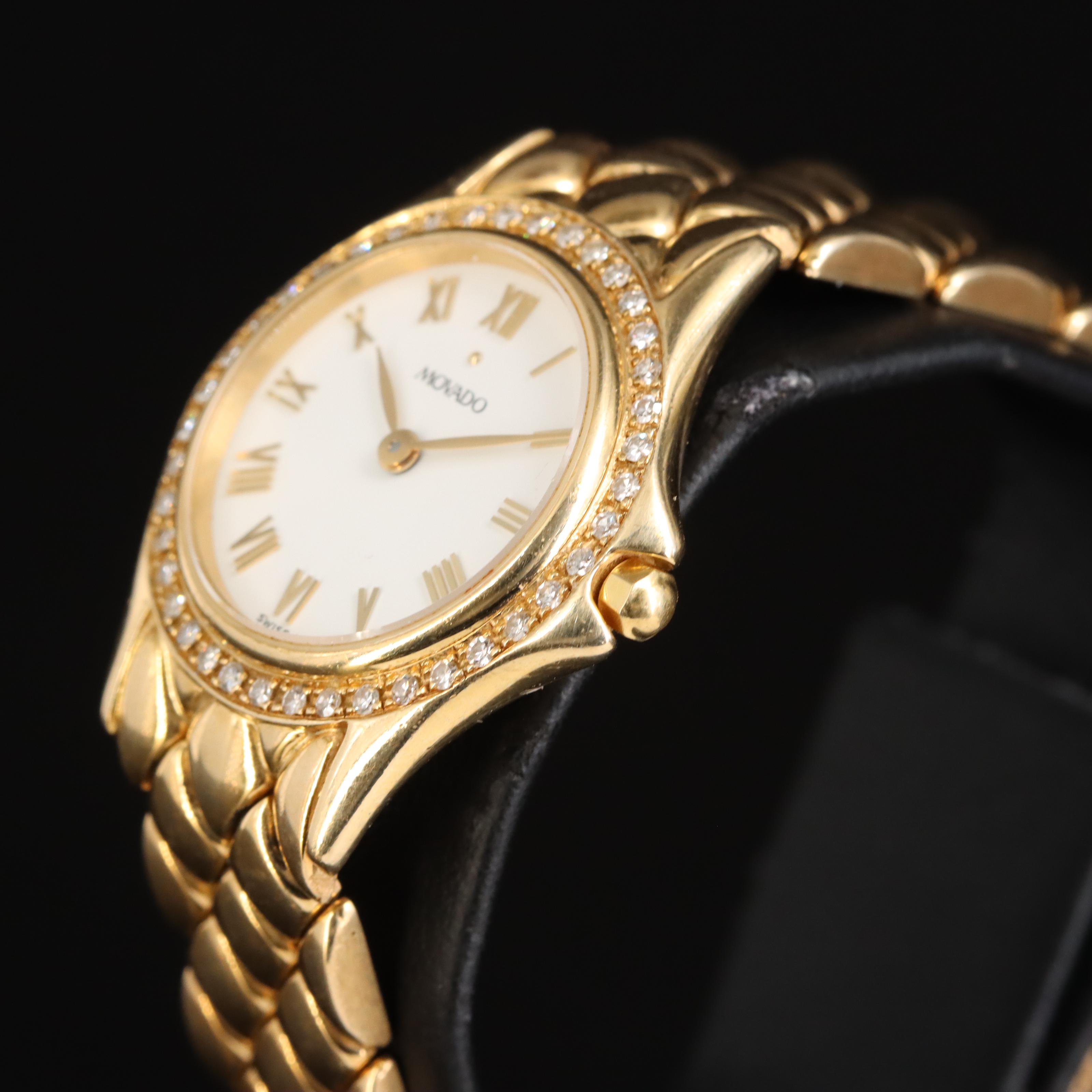 14K Movado Diamond Quartz Watch