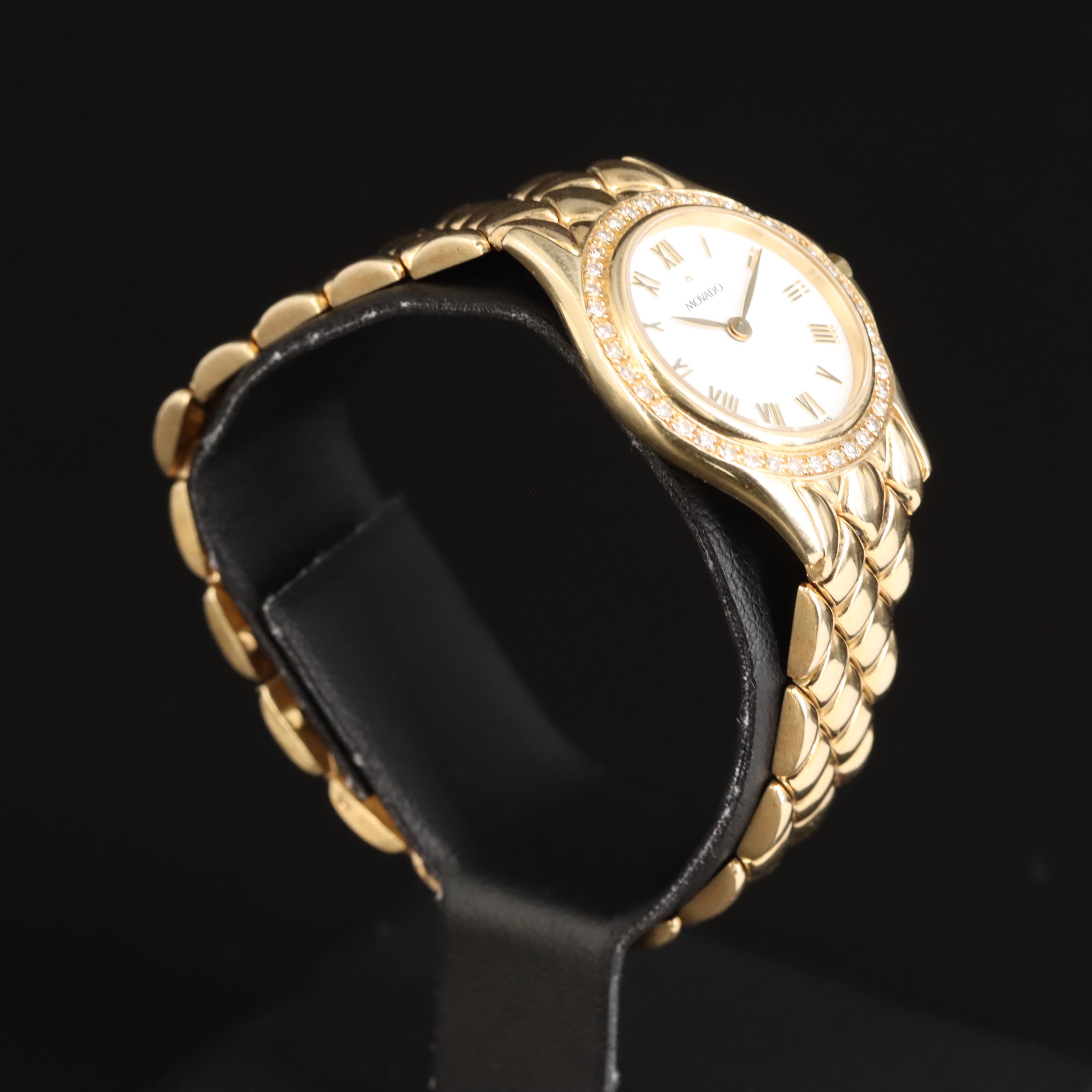 14K Movado Diamond Quartz Watch