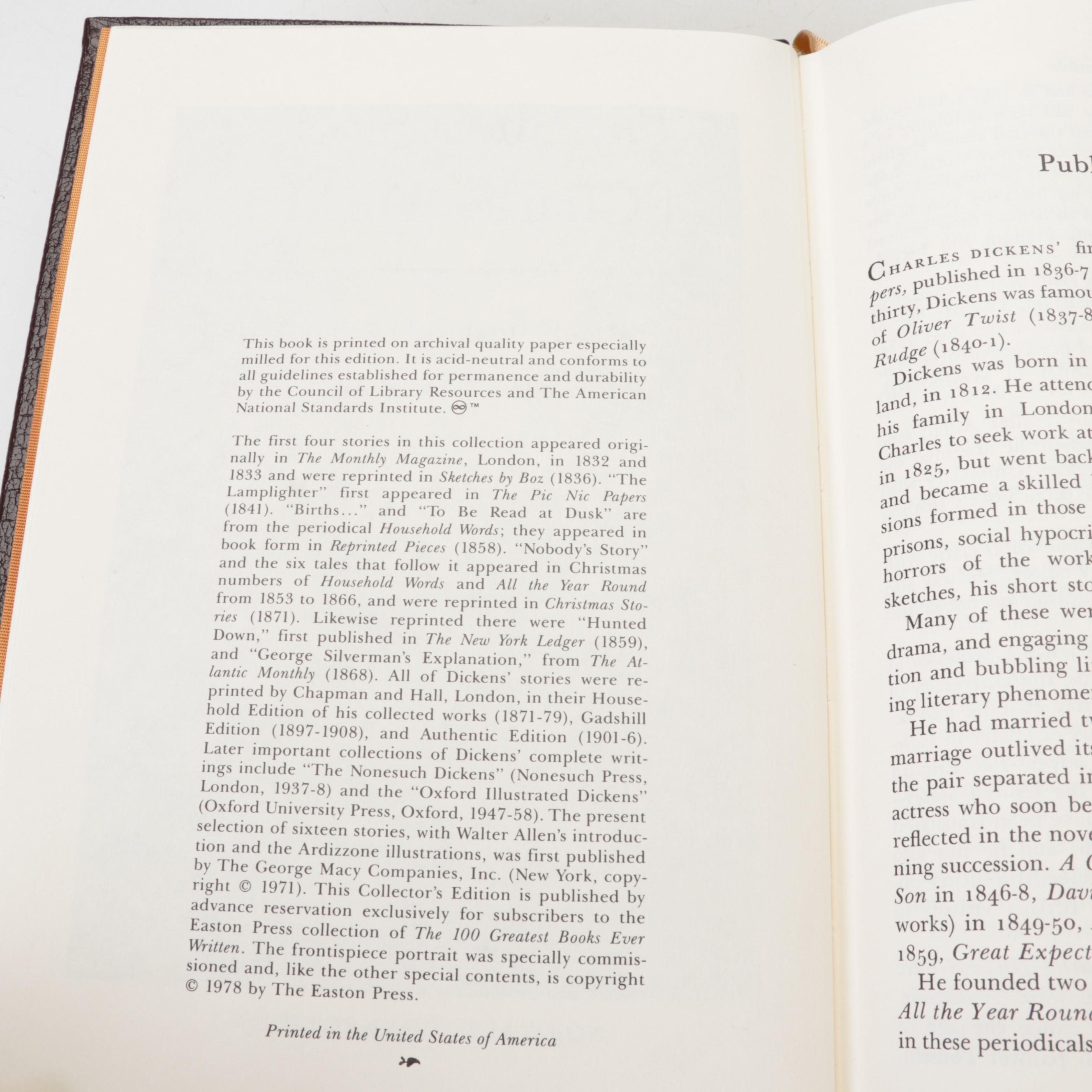 Easton Press Fiction and Poetry Including Dickens, Keats, Poe, and Whitman