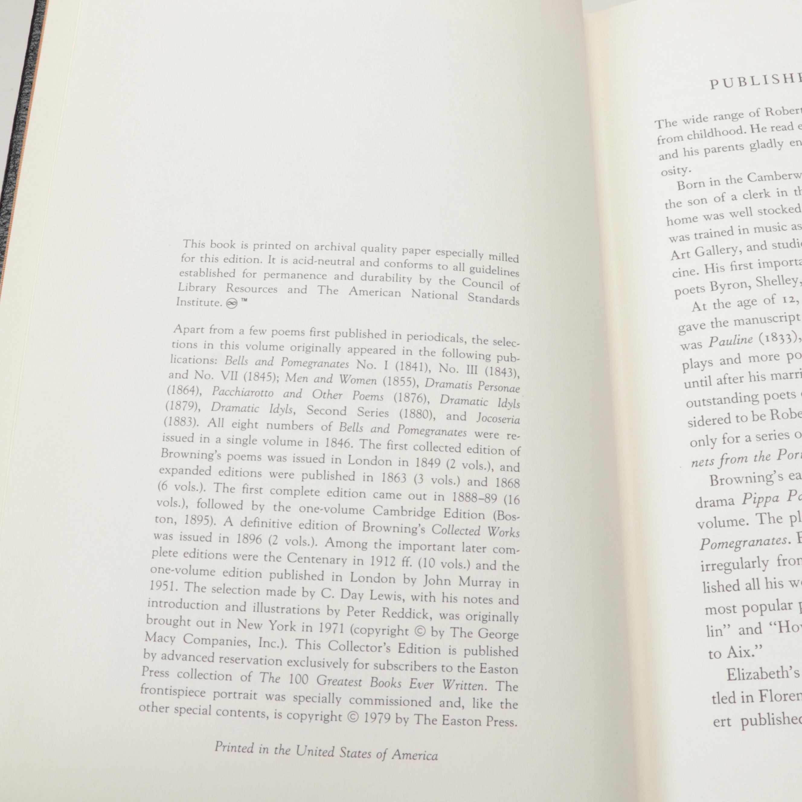 Easton Press Fiction and Poetry Including Dickens, Keats, Poe, and Whitman