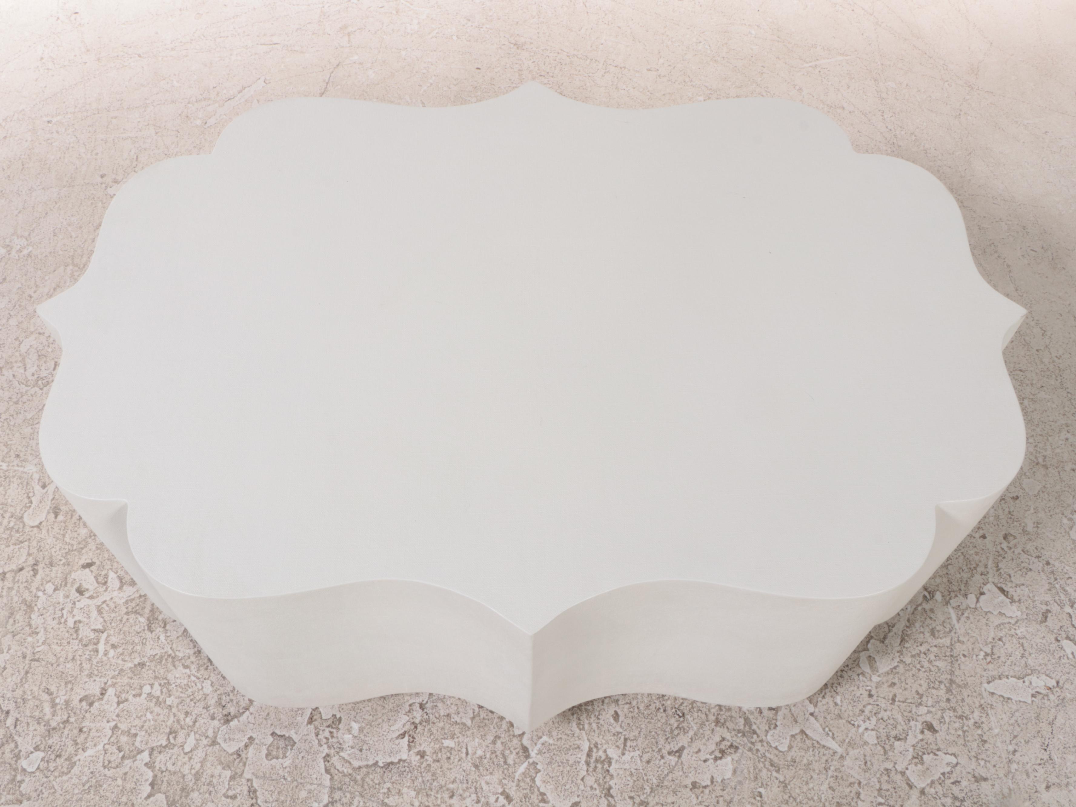 Gabby Home "Staffield" Linen-Textured and Parcel-Gilt Resin Coffee Table