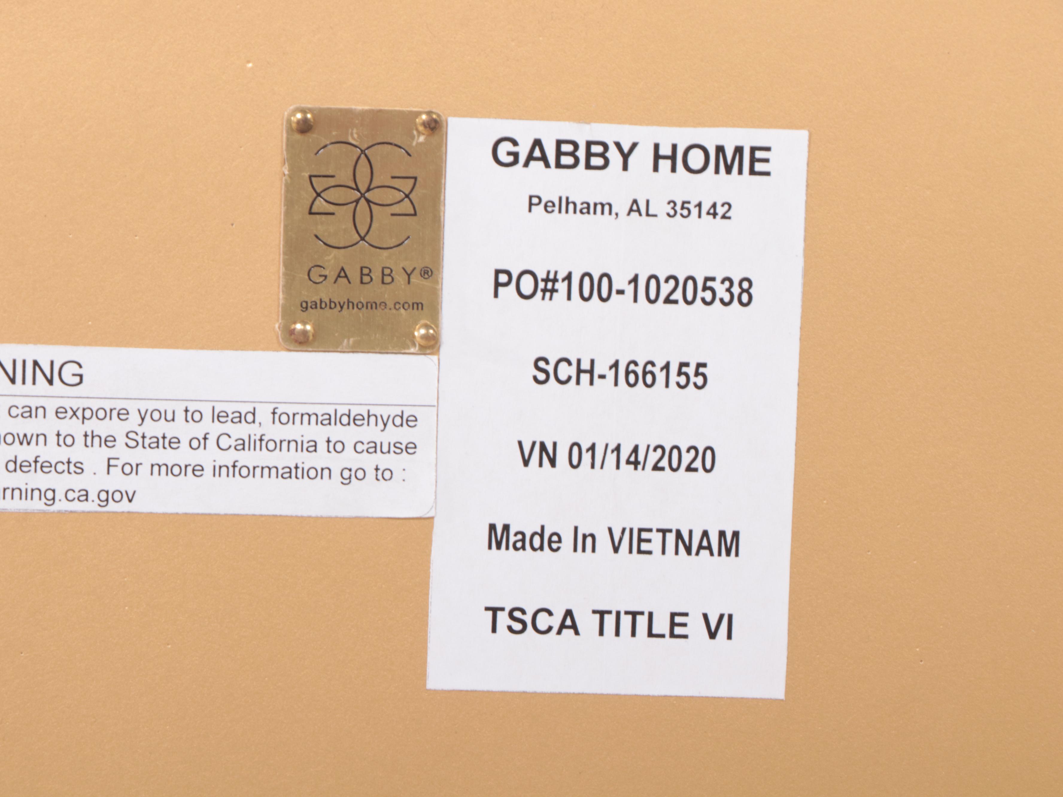 Gabby Home "Staffield" Linen-Textured and Parcel-Gilt Resin Coffee Table