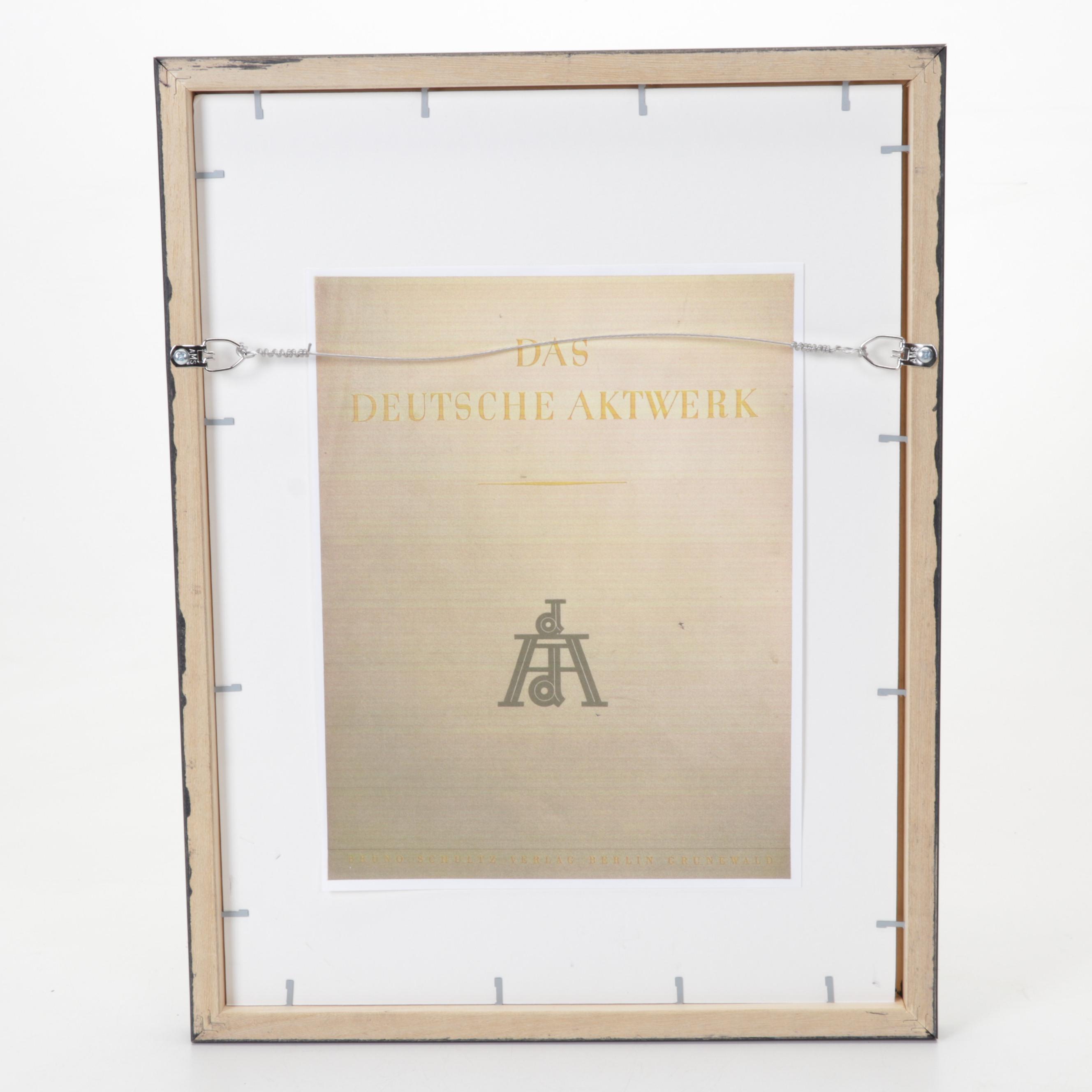 Bruno Schultz Nude Portrait Halftone From "Das Deutsches Aktwerk," Circa 1938