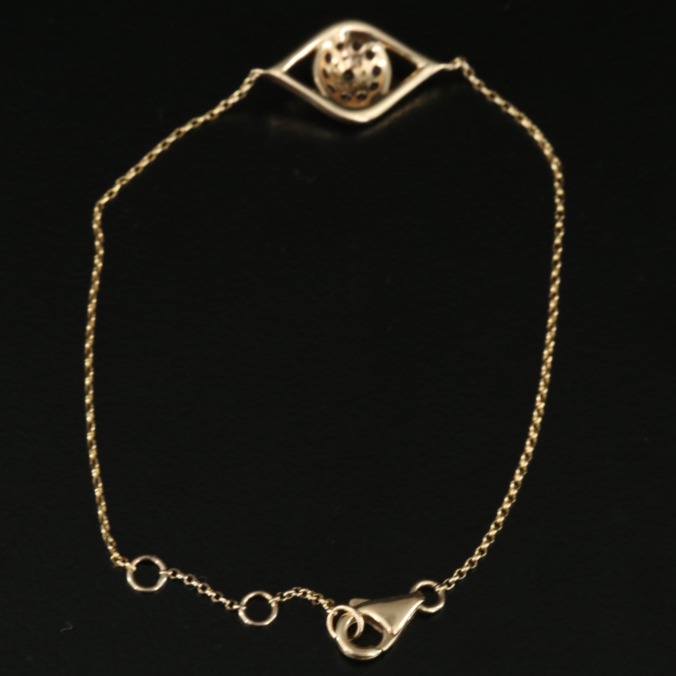 EFFY 14K Sapphire and Diamond Evil Eye Bracelet