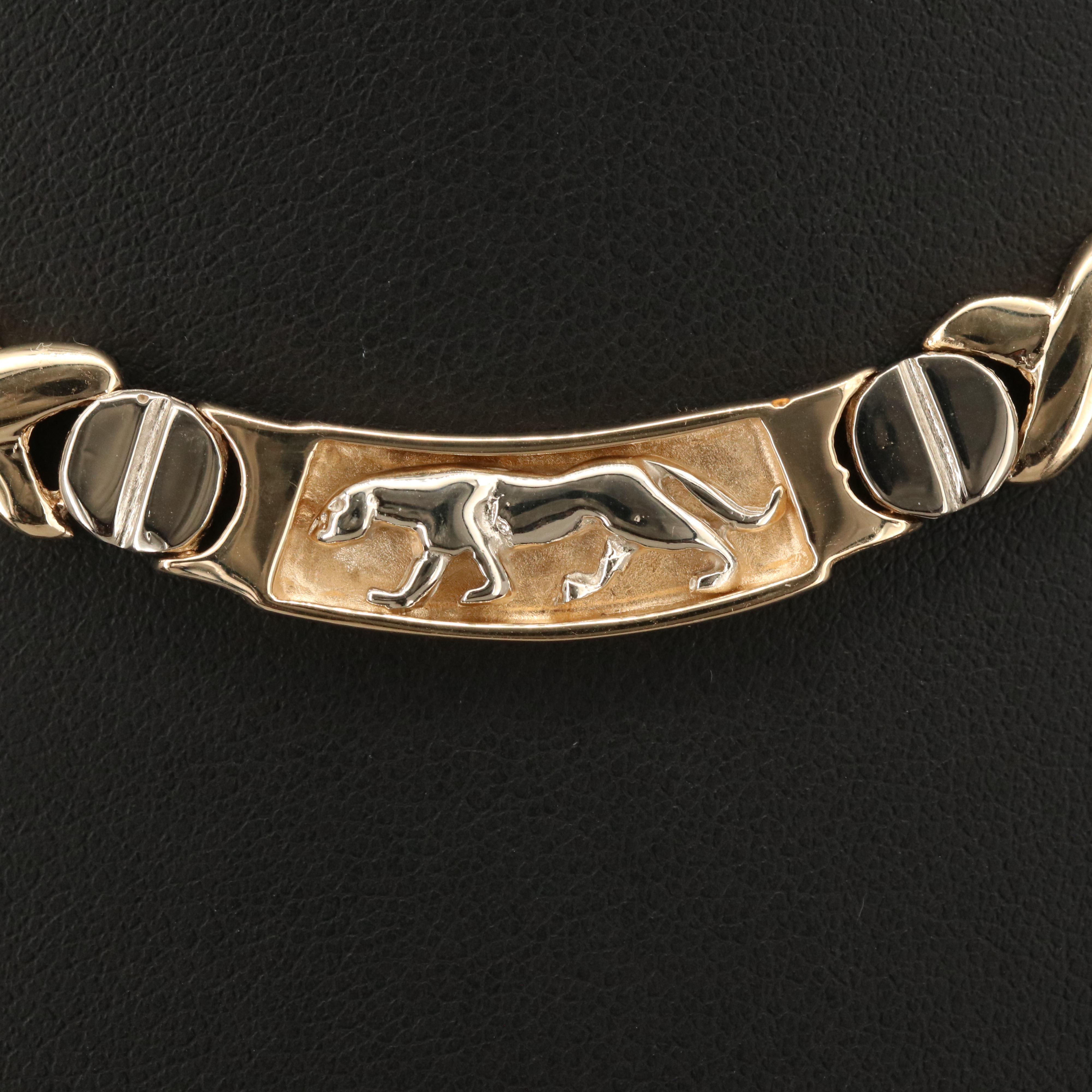 14K Feline Link Necklace