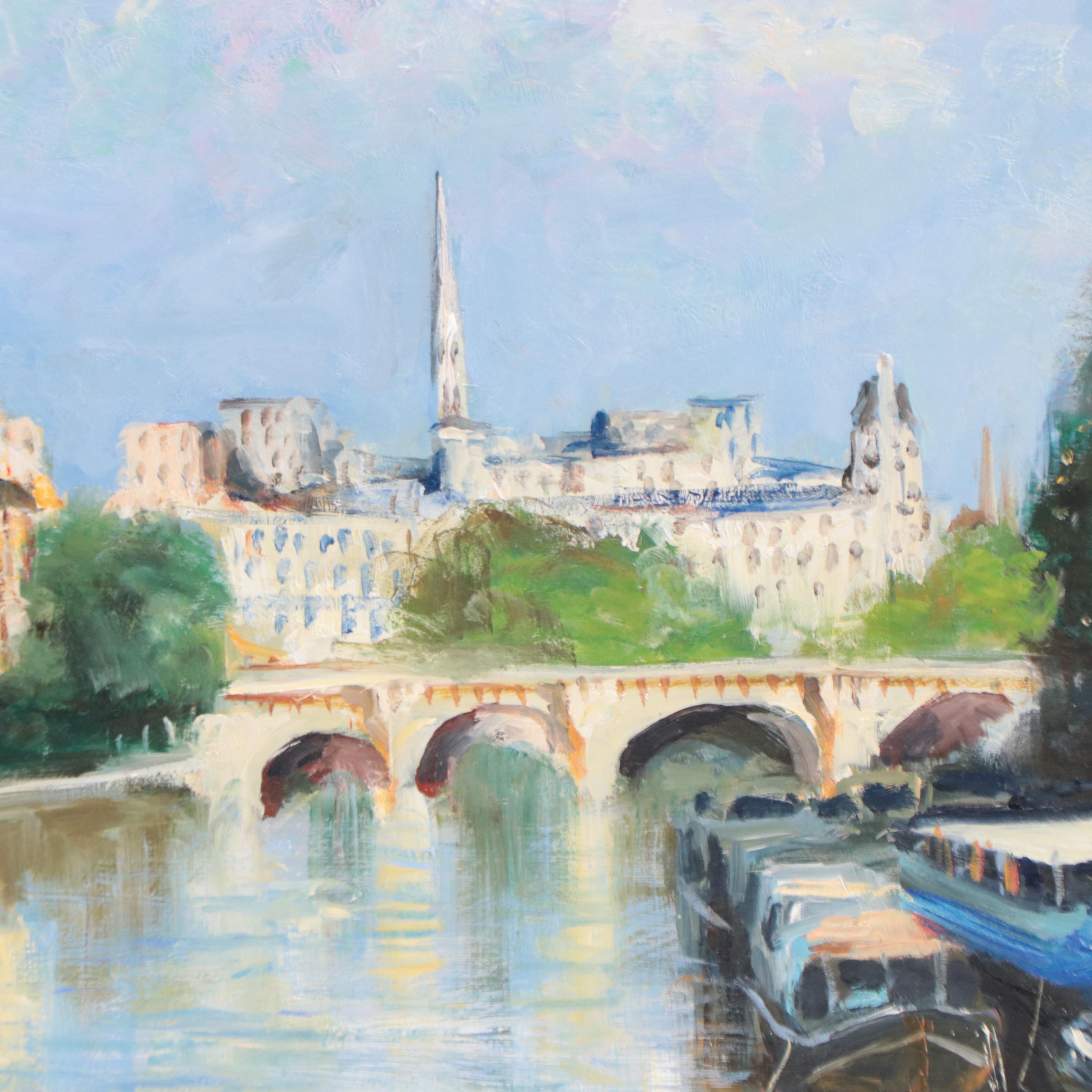 Nino Pippa Oil Painting "Paris - Spring Time from the Seine," 2016